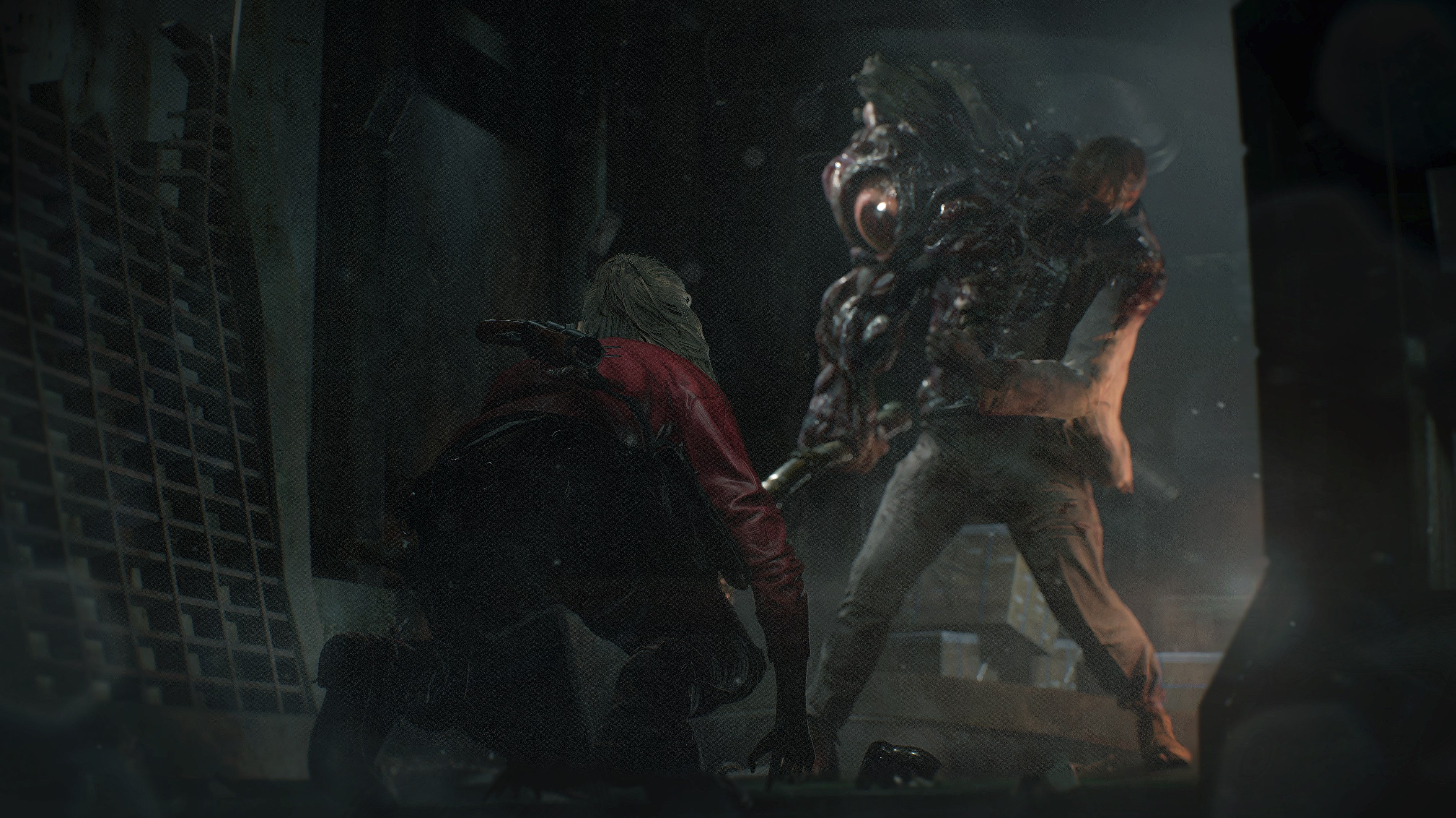 Claire Redfield fighting a monster from Resident Evil 2 HD Wallpaper