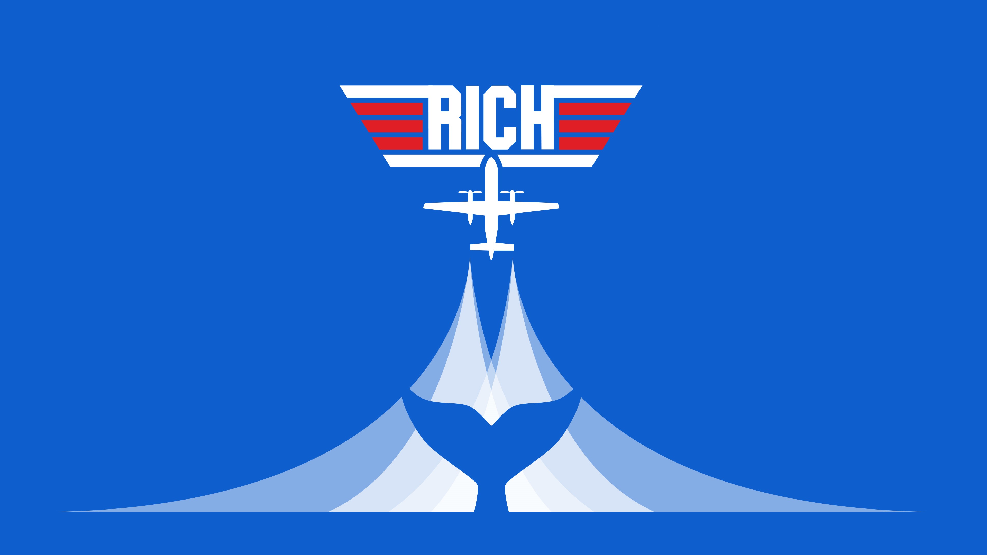 Airplane with RICH logo above whale tail HD Wallpaper