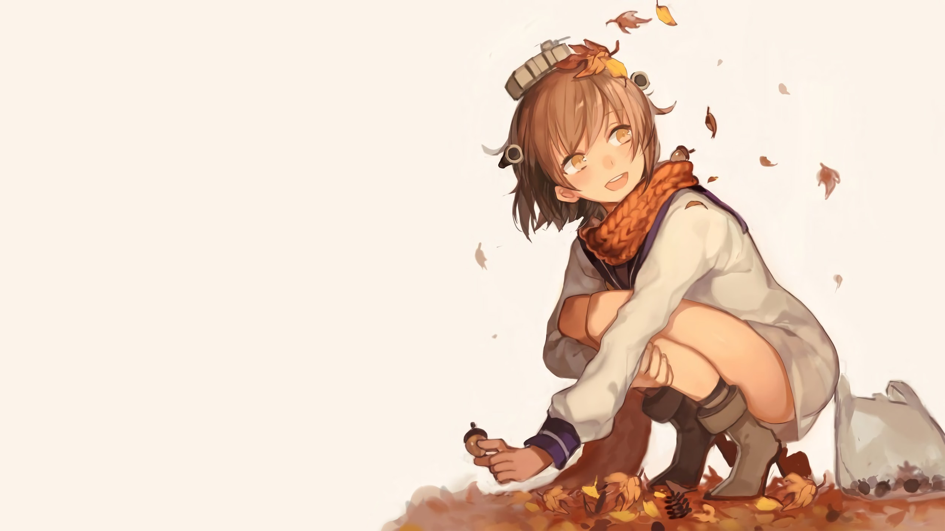 Yukikaze from Kantai Collection in autumn HD Wallpaper