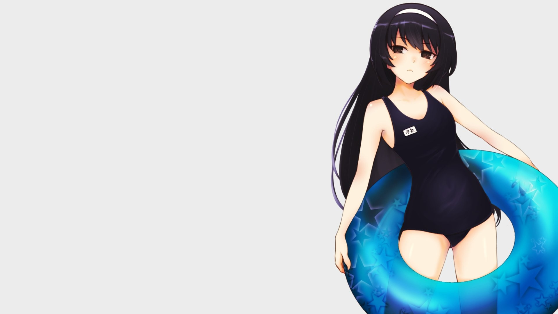 Reizei Mako from Girls und Panzer with a swim ring HD Wallpaper