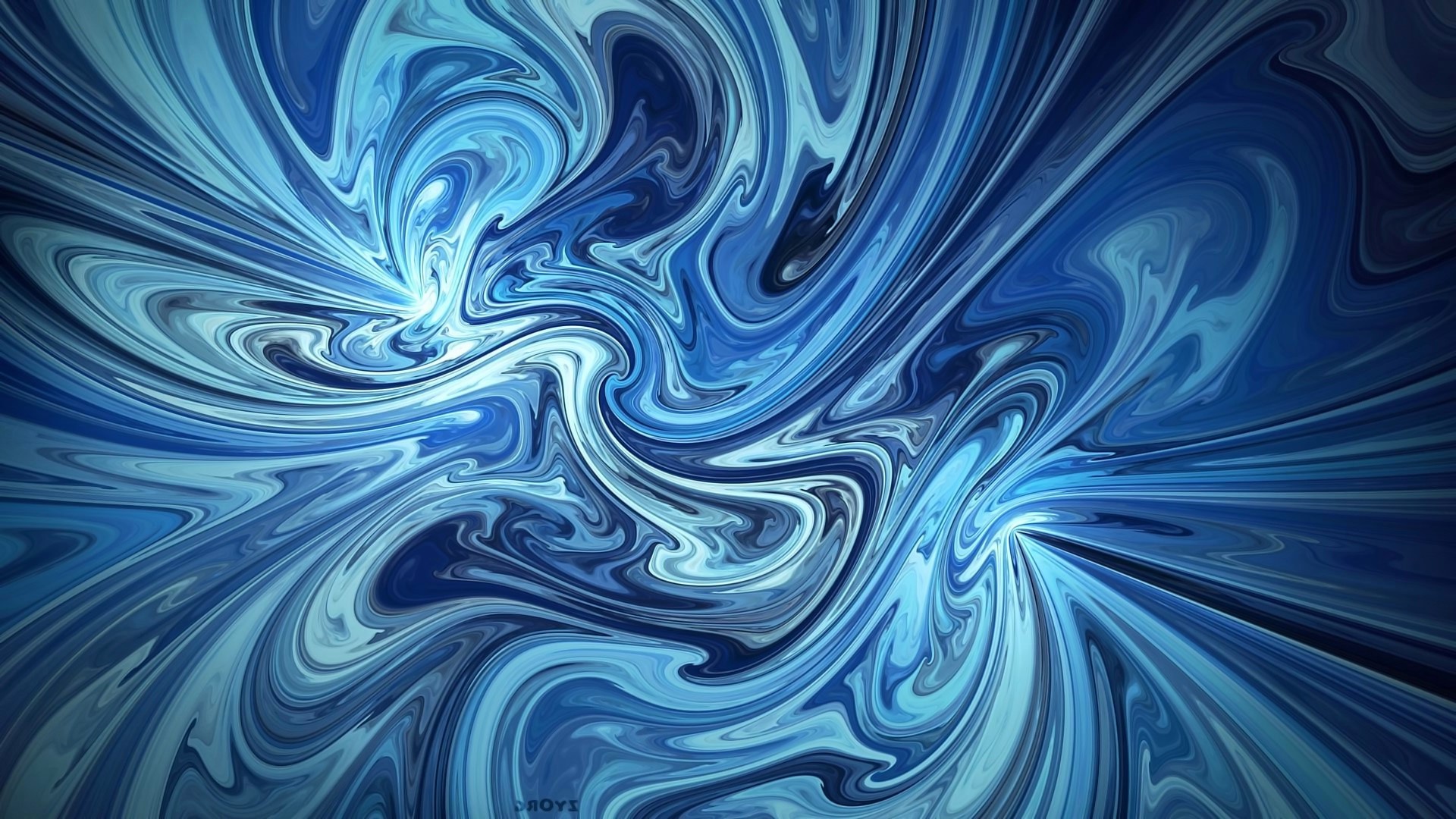 Abstract blue swirling digital art HD Wallpaper
