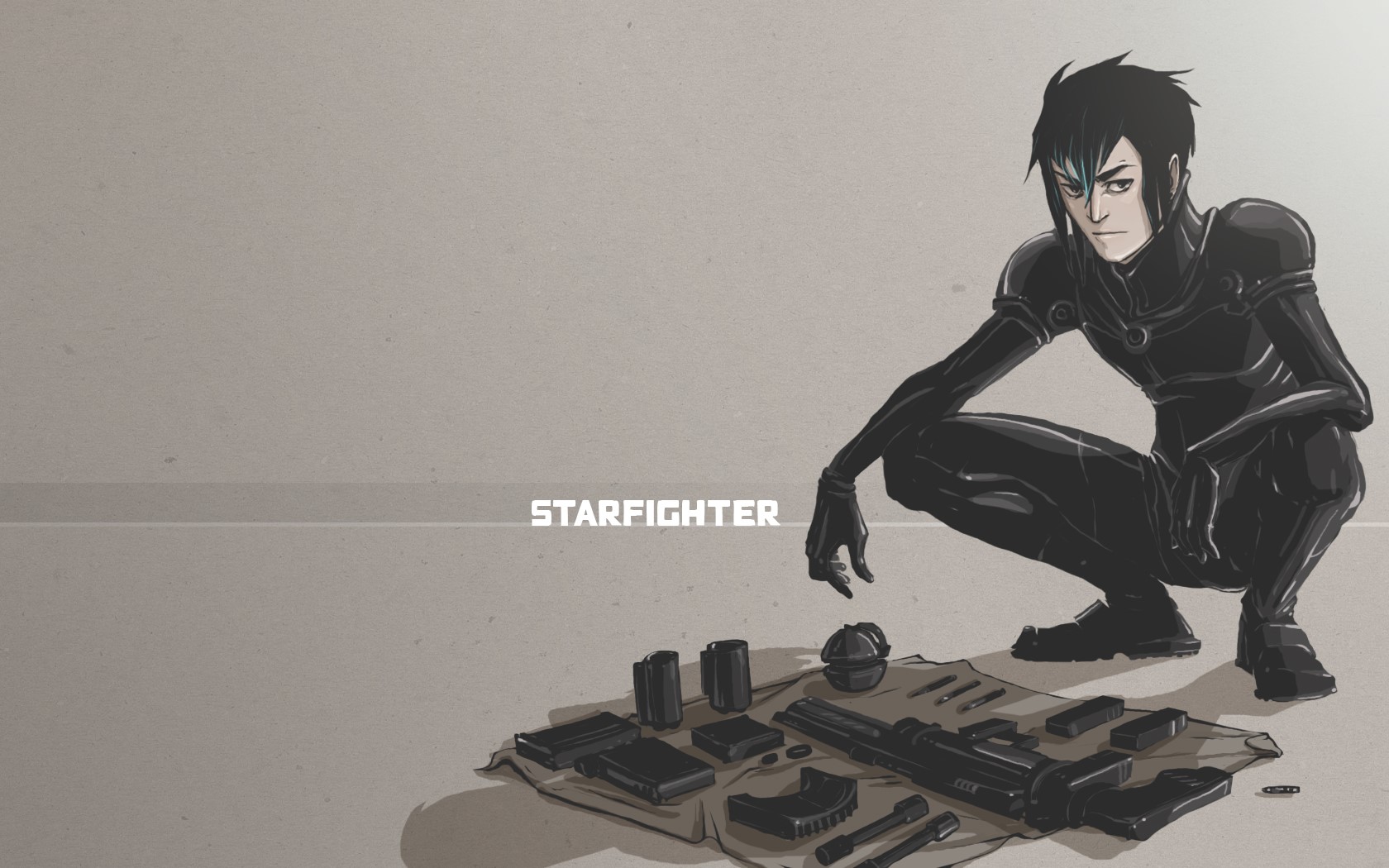 Starfighter anime character with weapons HD Wallpaper
