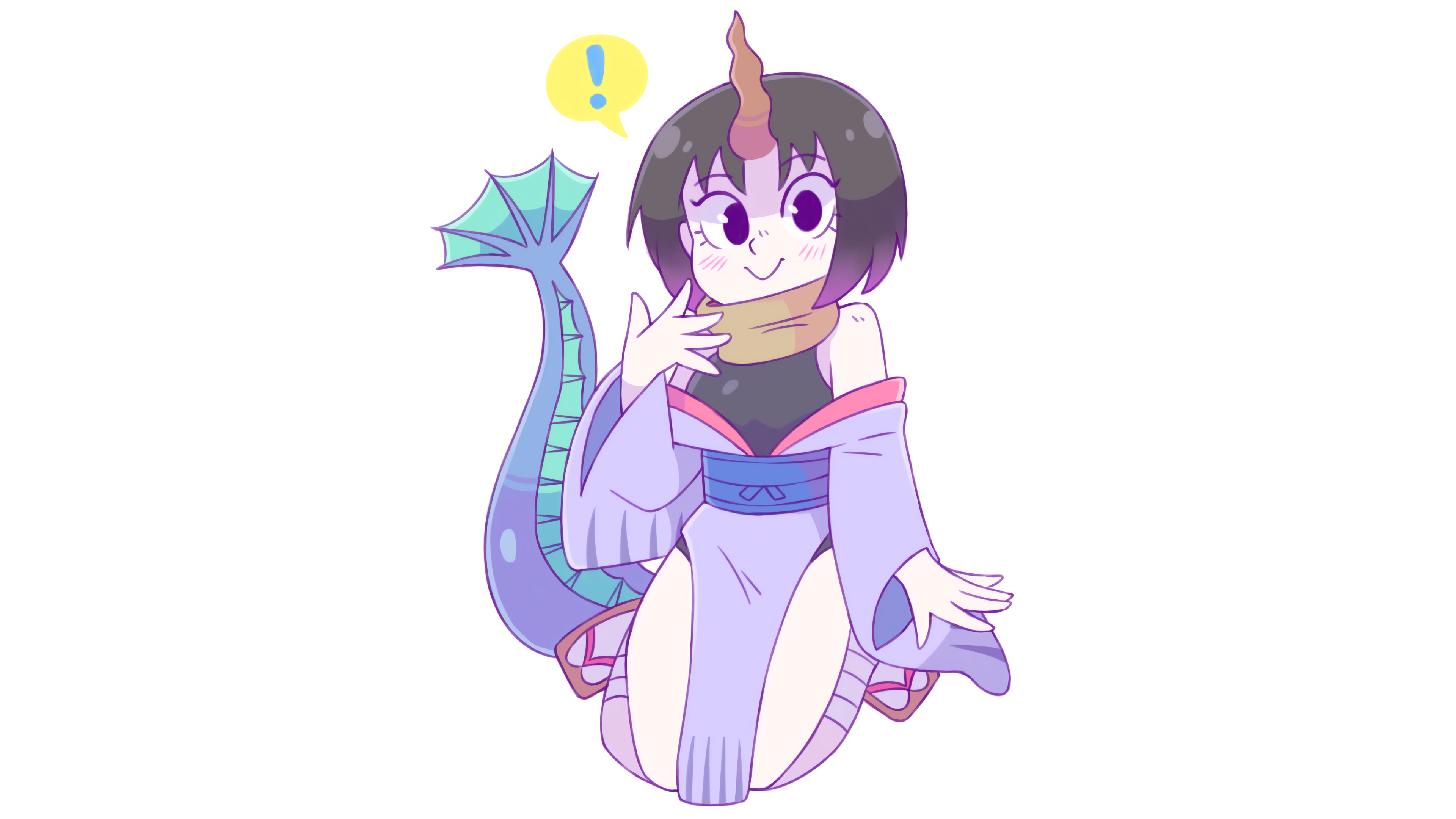 Elma Jouii from Kobayashi-san Chi no Maid Dragon with a tail and horn HD Wallpaper