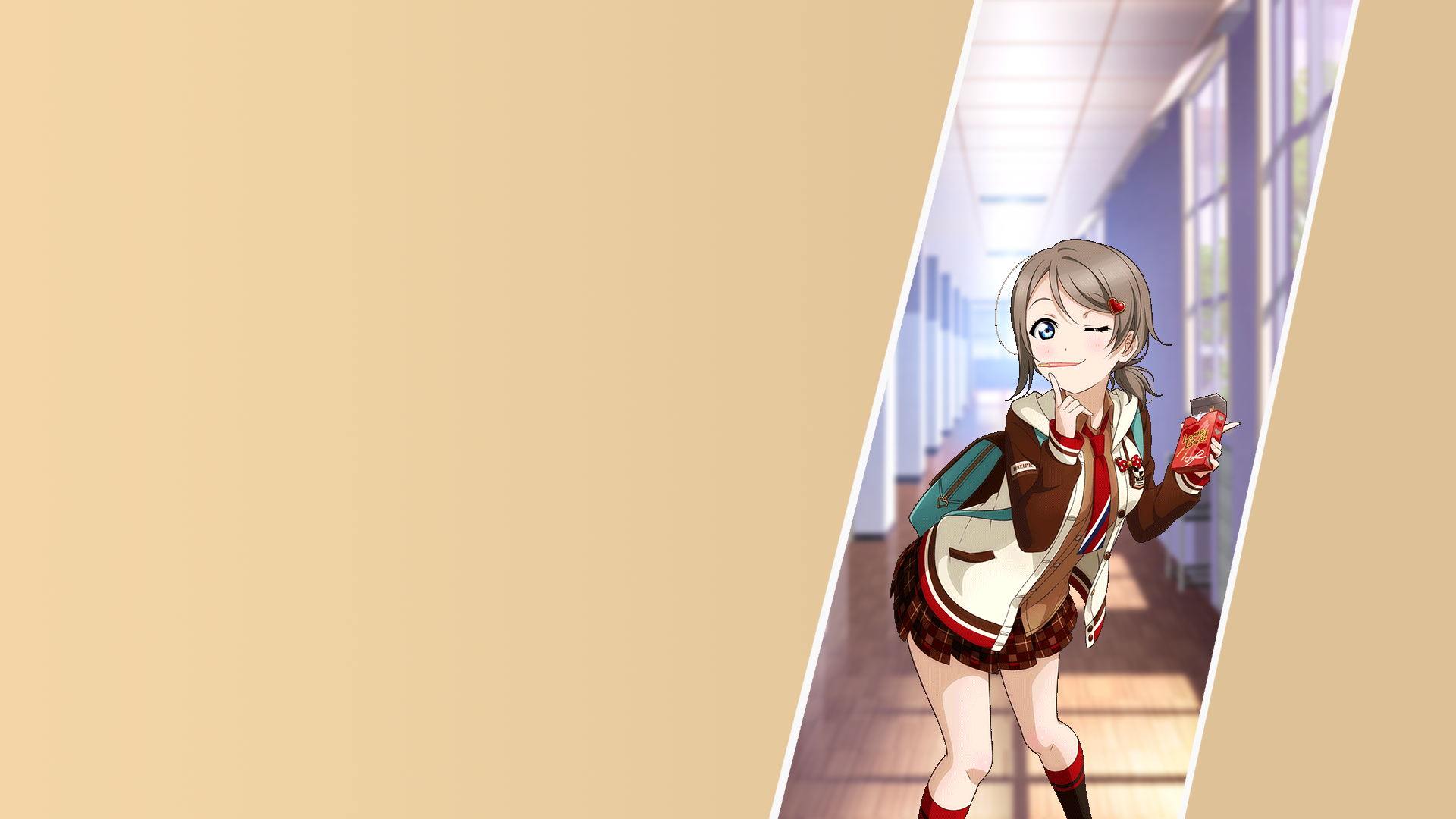 You Watanabe from Love Live! Sunshine!! holding candy HD Wallpaper