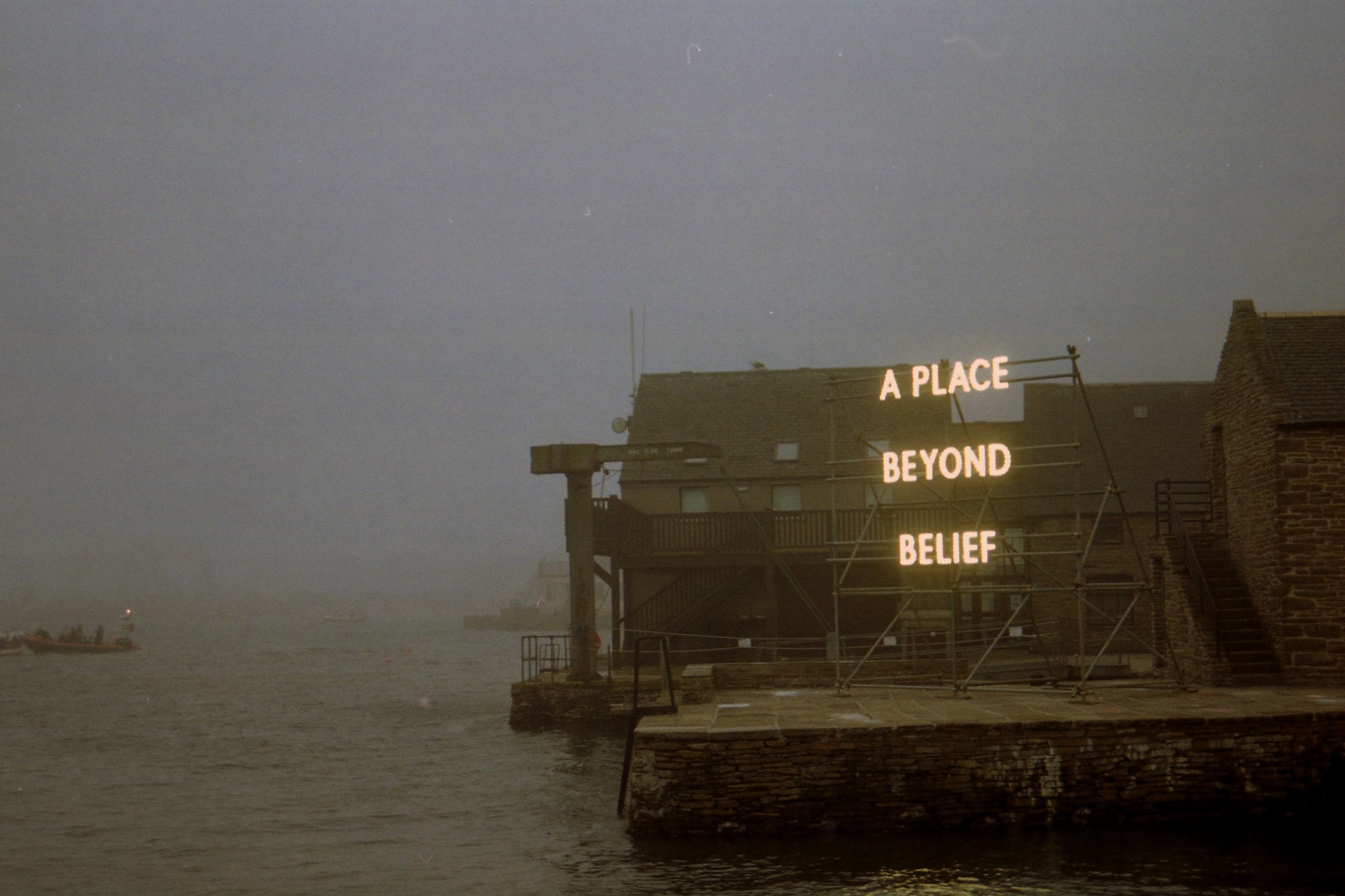 Artwork with text "A PLACE BEYOND BELIEF" in mist HD Wallpaper