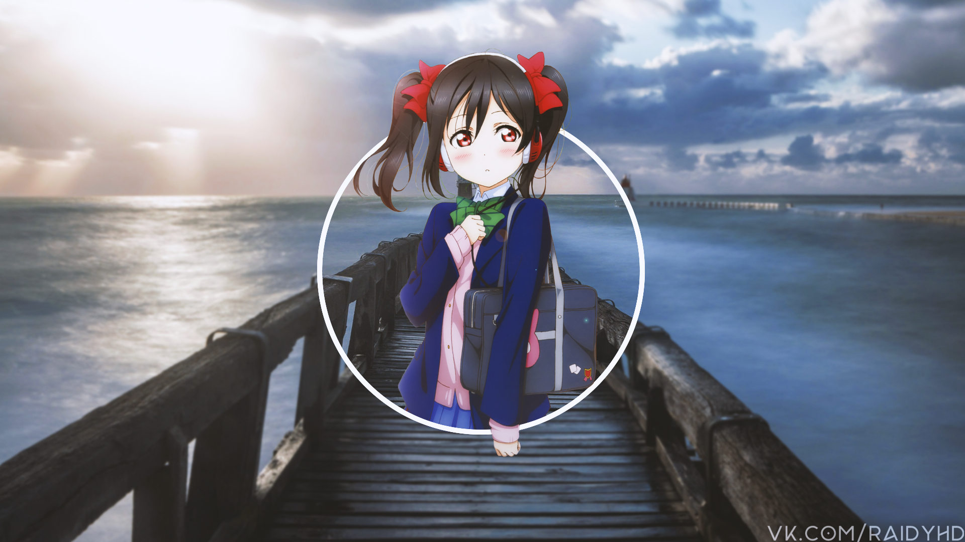 Nico Yazawa from Love Live! on a pier HD Wallpaper
