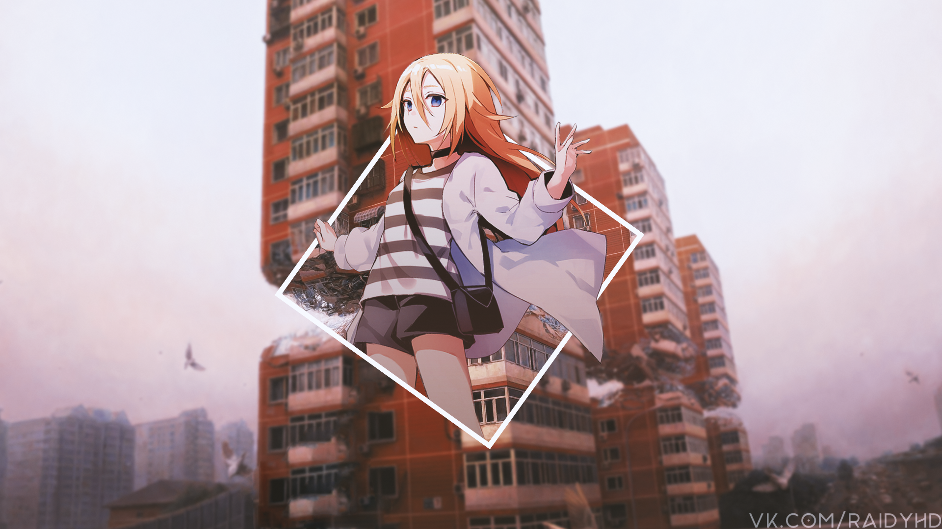 Rachel Gardner from Angels of Death in front of buildings HD Wallpaper