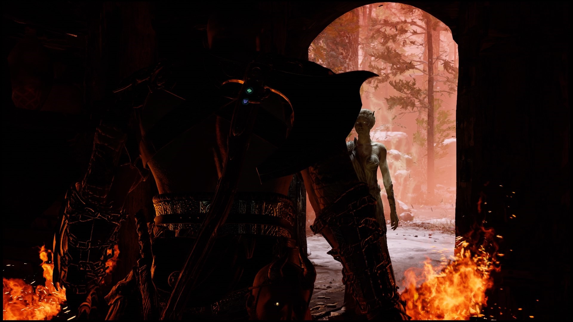 Kratos and a creature in God of War HD Wallpaper