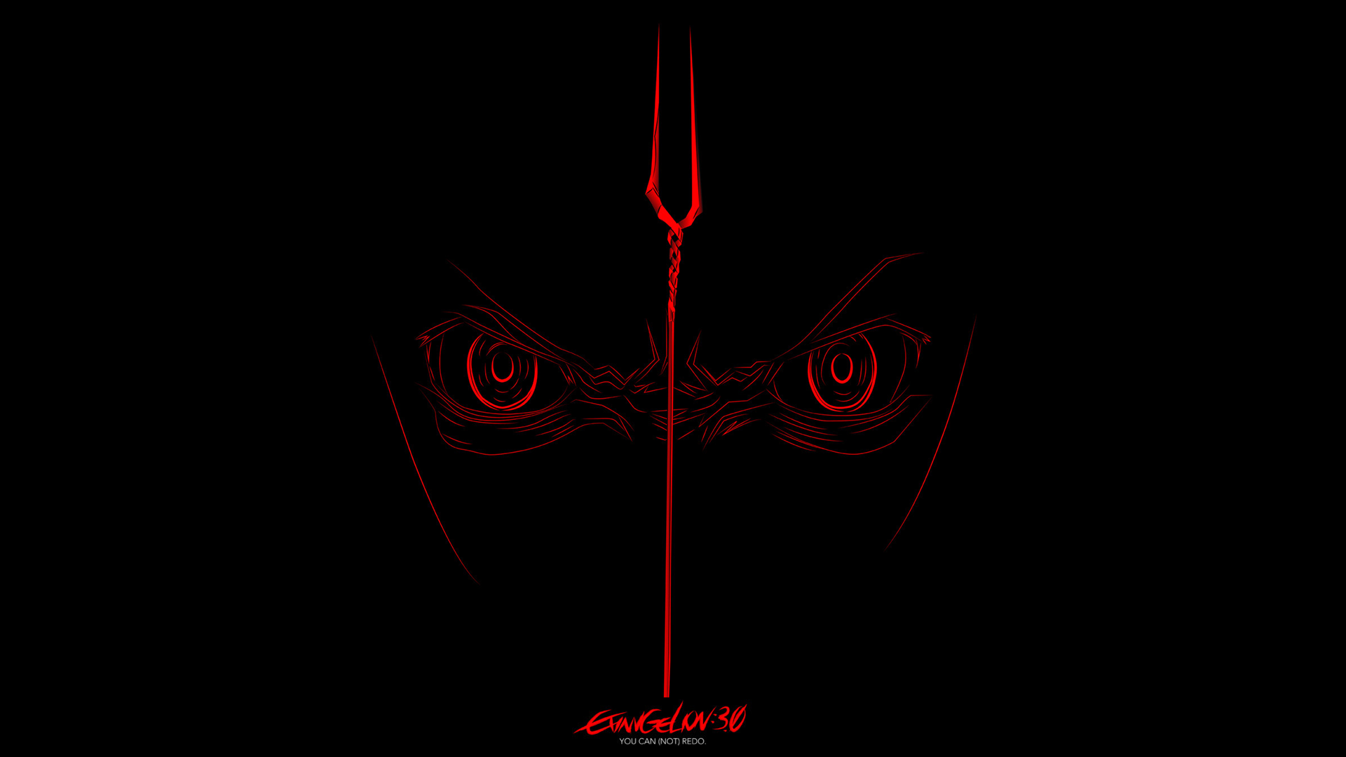 Evangelion:3.0 Minimalist Red Spear of Longinus Eyes HD Wallpaper