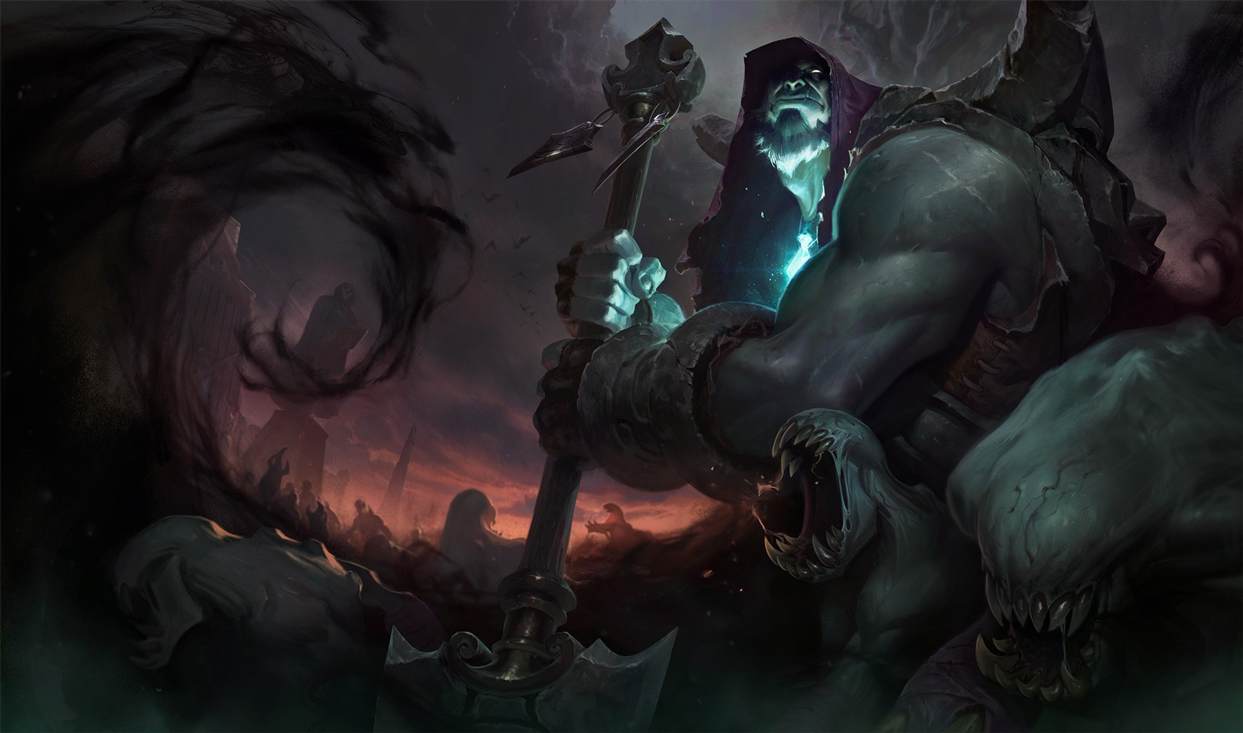 Yorick from League of Legends holding an axe HD Wallpaper