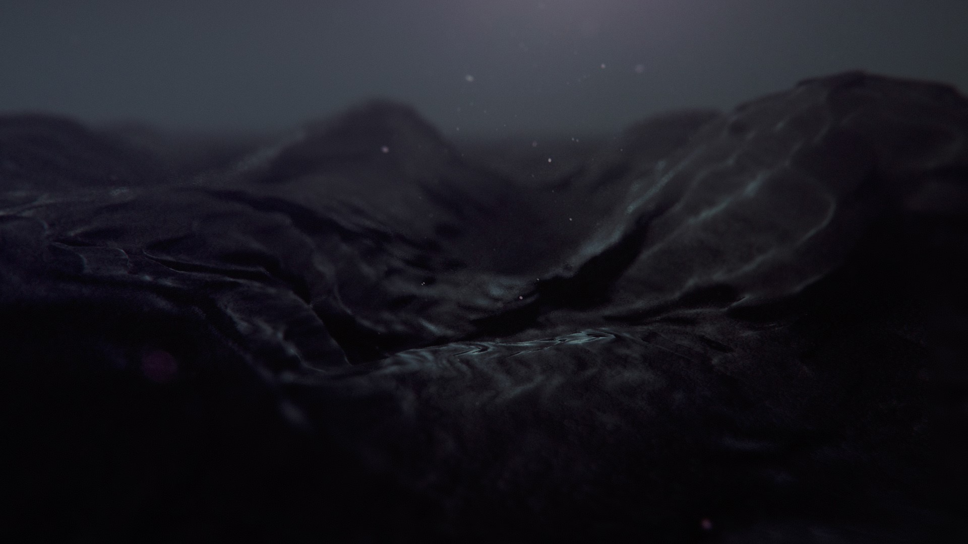 Dark abstract liquid surface with light reflections HD Wallpaper