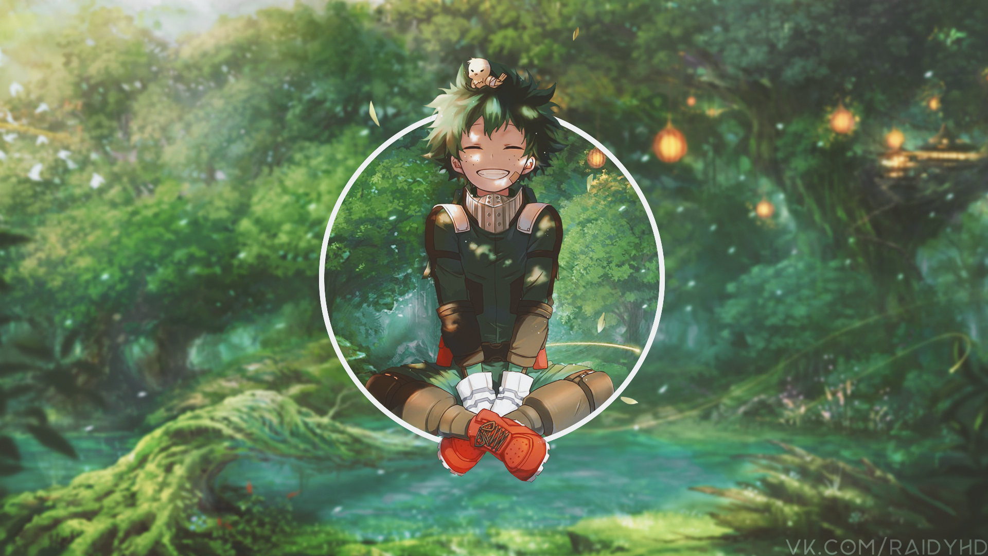 Izuku Midoriya from Boku no Hero Academia in a forest HD Wallpaper