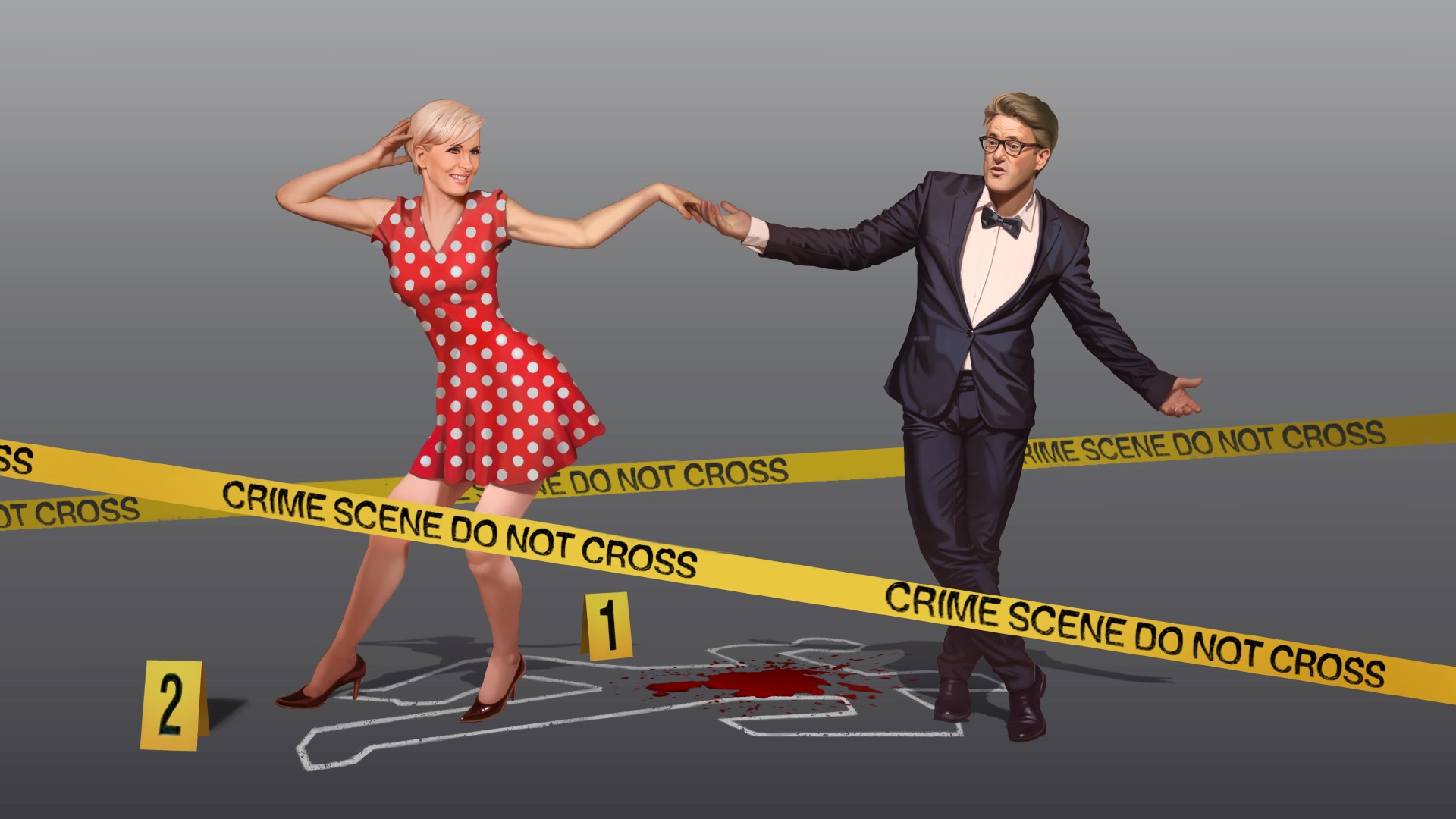 Couple dancing at a crime scene HD Wallpaper