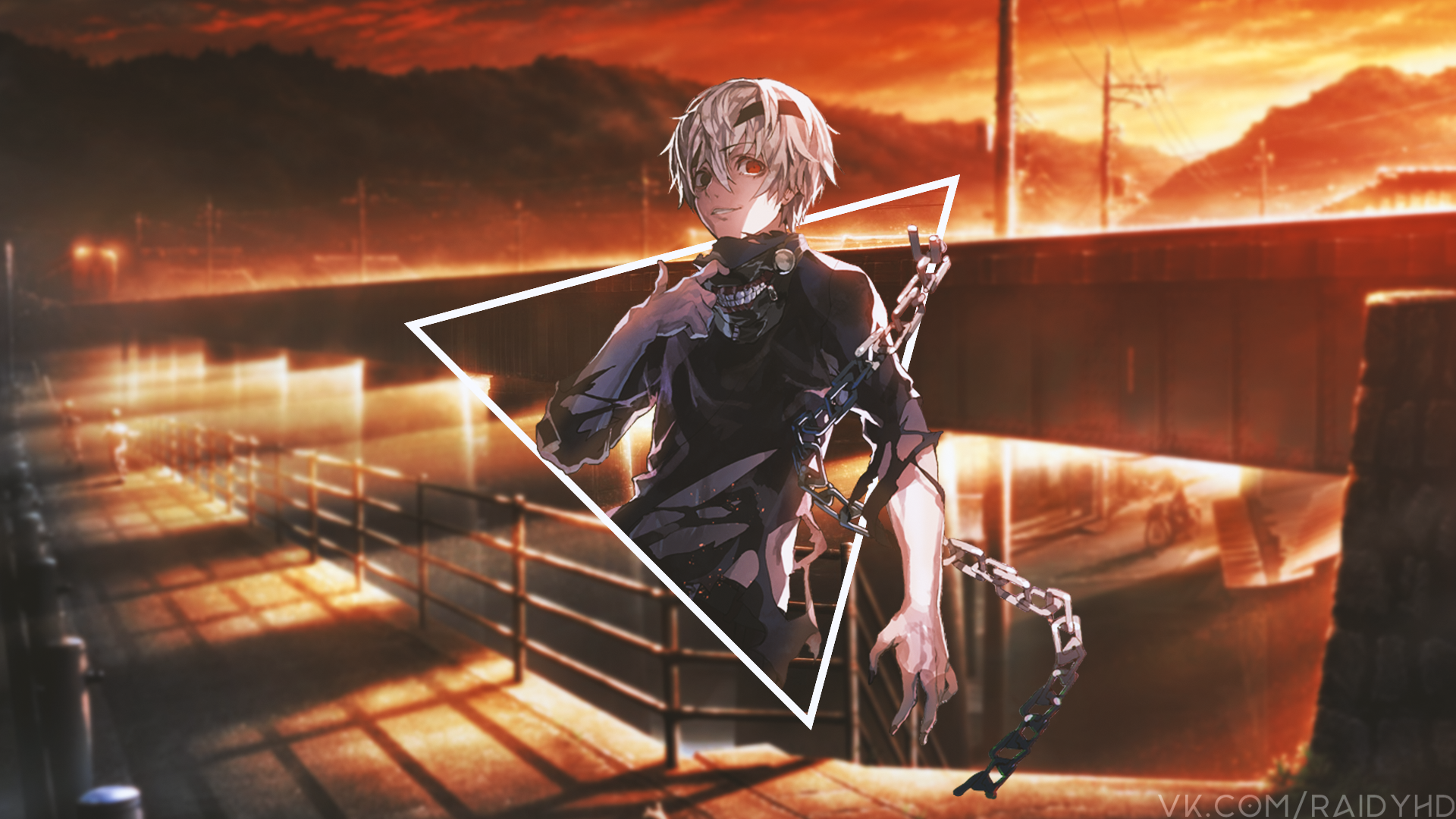 Ken Kaneki from Tokyo Ghoul with chains HD Wallpaper