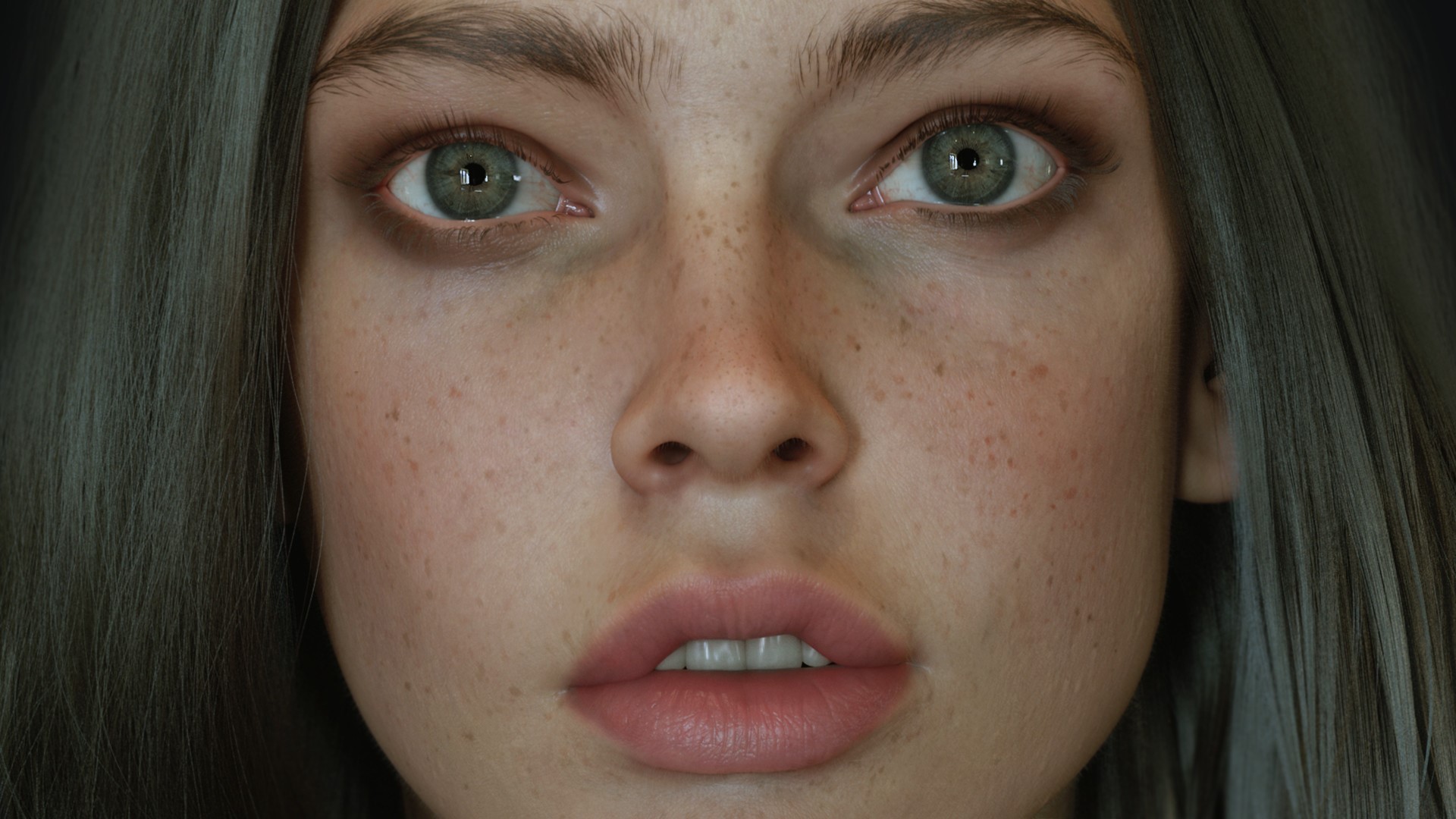 Close-up of a young woman's face HD Wallpaper