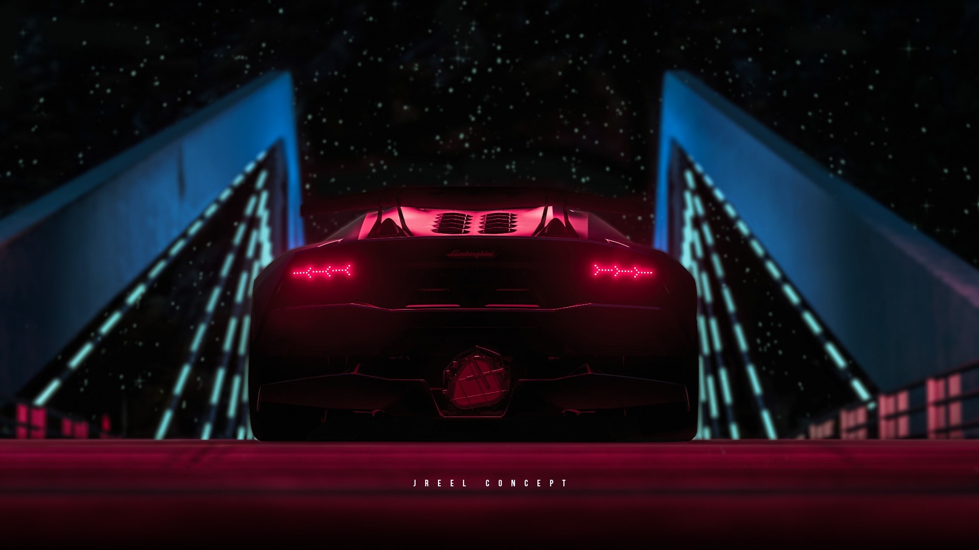 Lamborghini Sesto Elemento concept car with neon lights HD Wallpaper