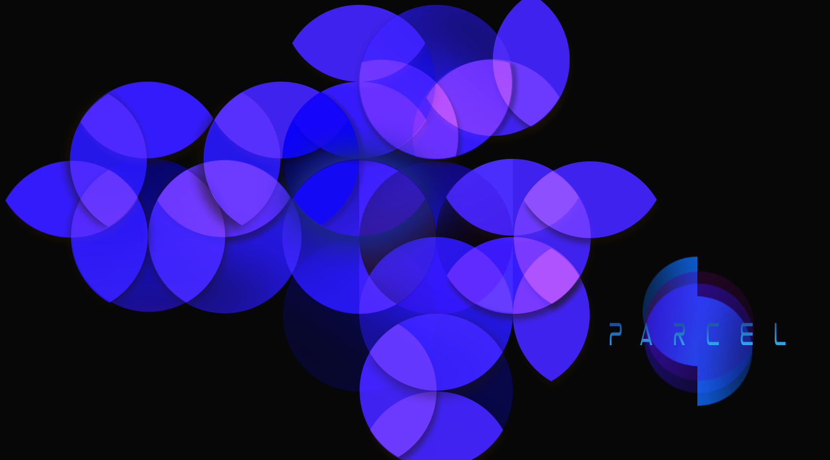 Abstract geometric shapes with Parcel logo HD Wallpaper