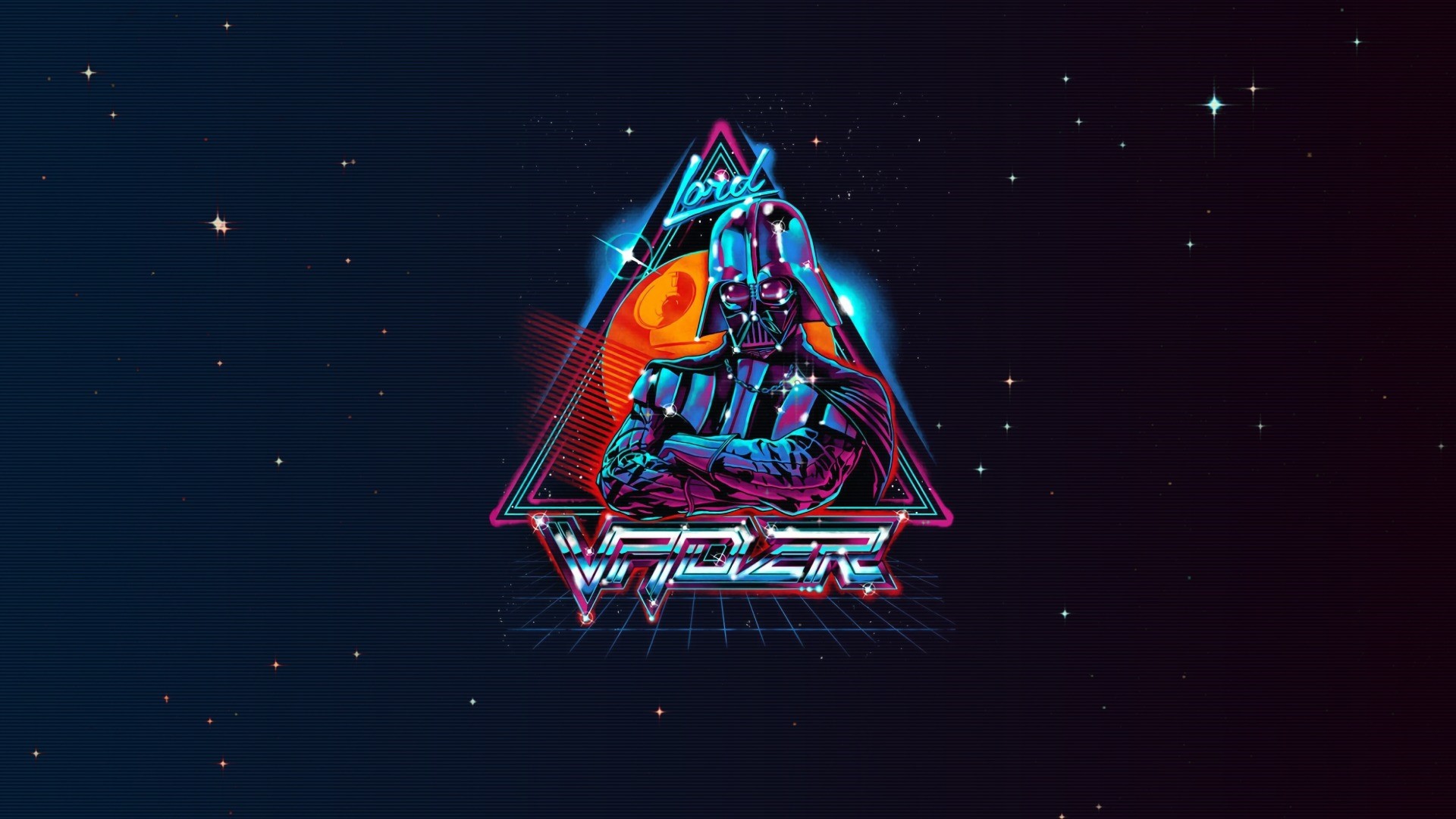 Darth Vader from Star Wars Synthwave Artwork HD Wallpaper