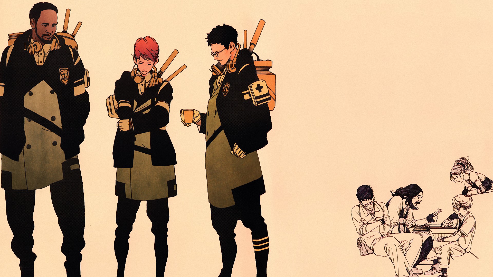Characters from the manga LEVIUS in artwork HD Wallpaper