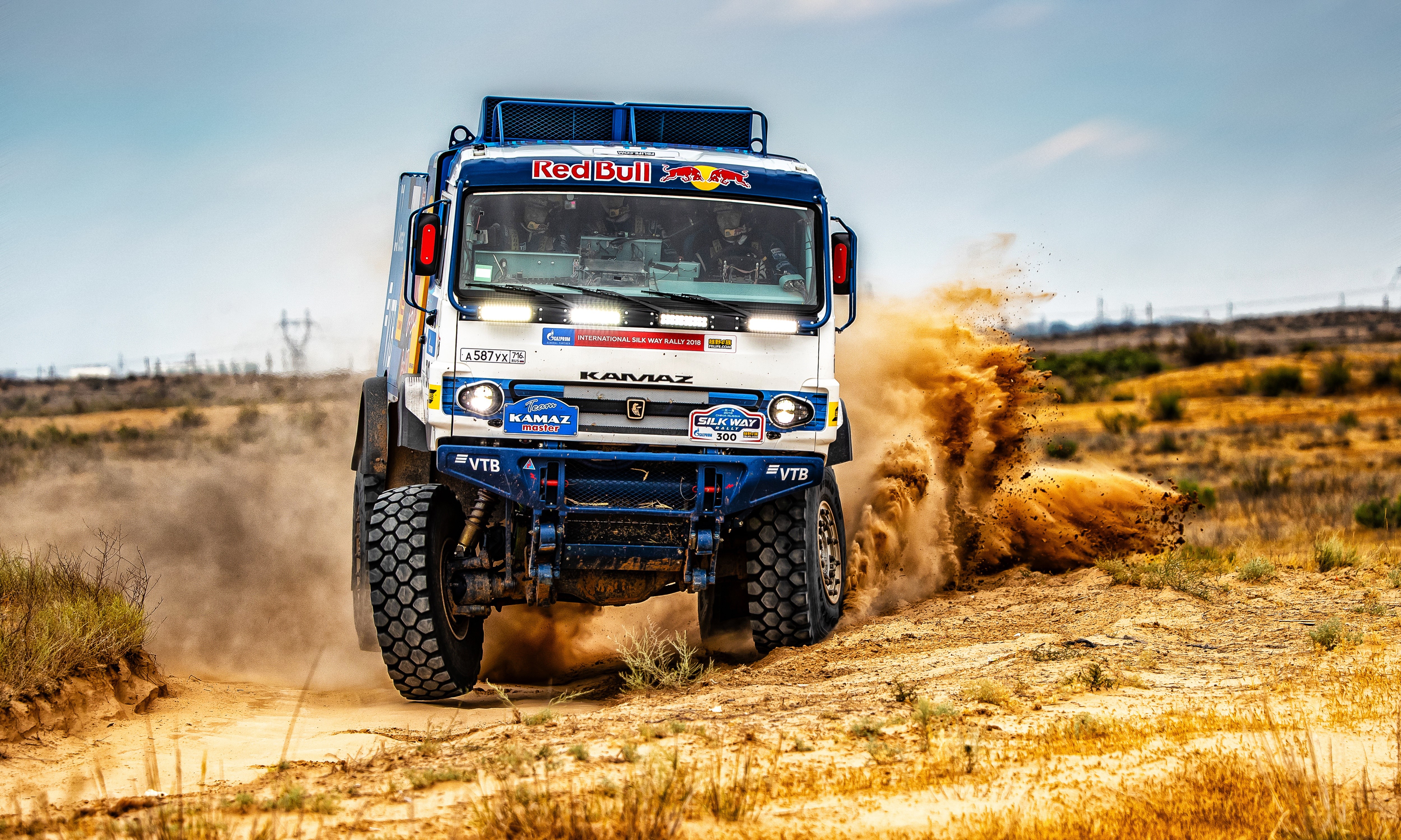 Kamaz truck racing in the desert HD Wallpaper