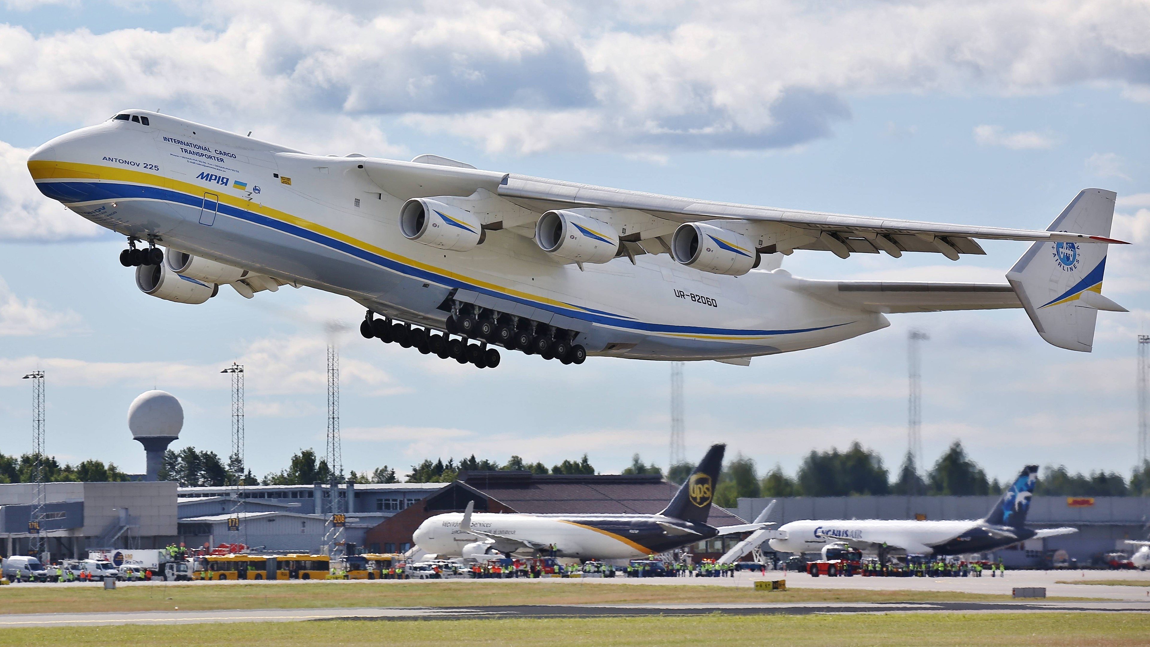 Antonov An-225 Mriya cargo plane taking off HD Wallpaper