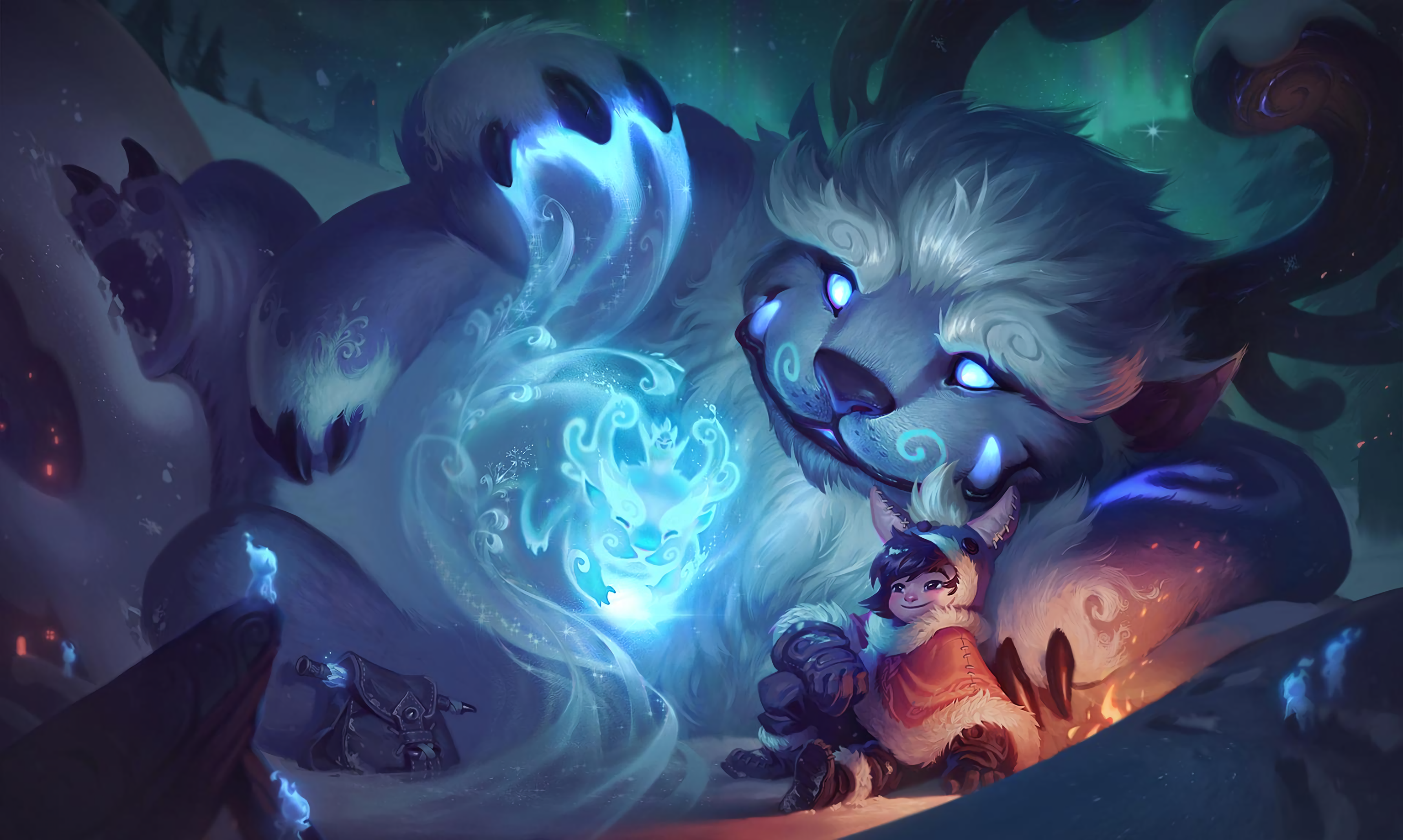Nunu and Willump from League of Legends in Freljord HD Wallpaper