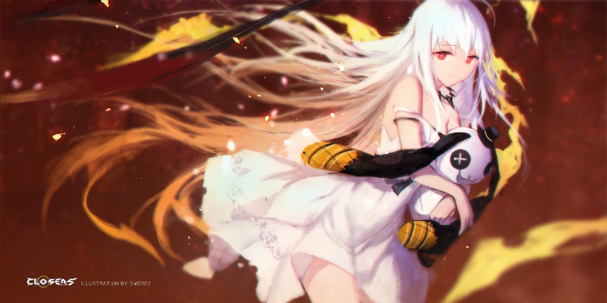 Yuki from Closers with a panda plushie HD Wallpaper