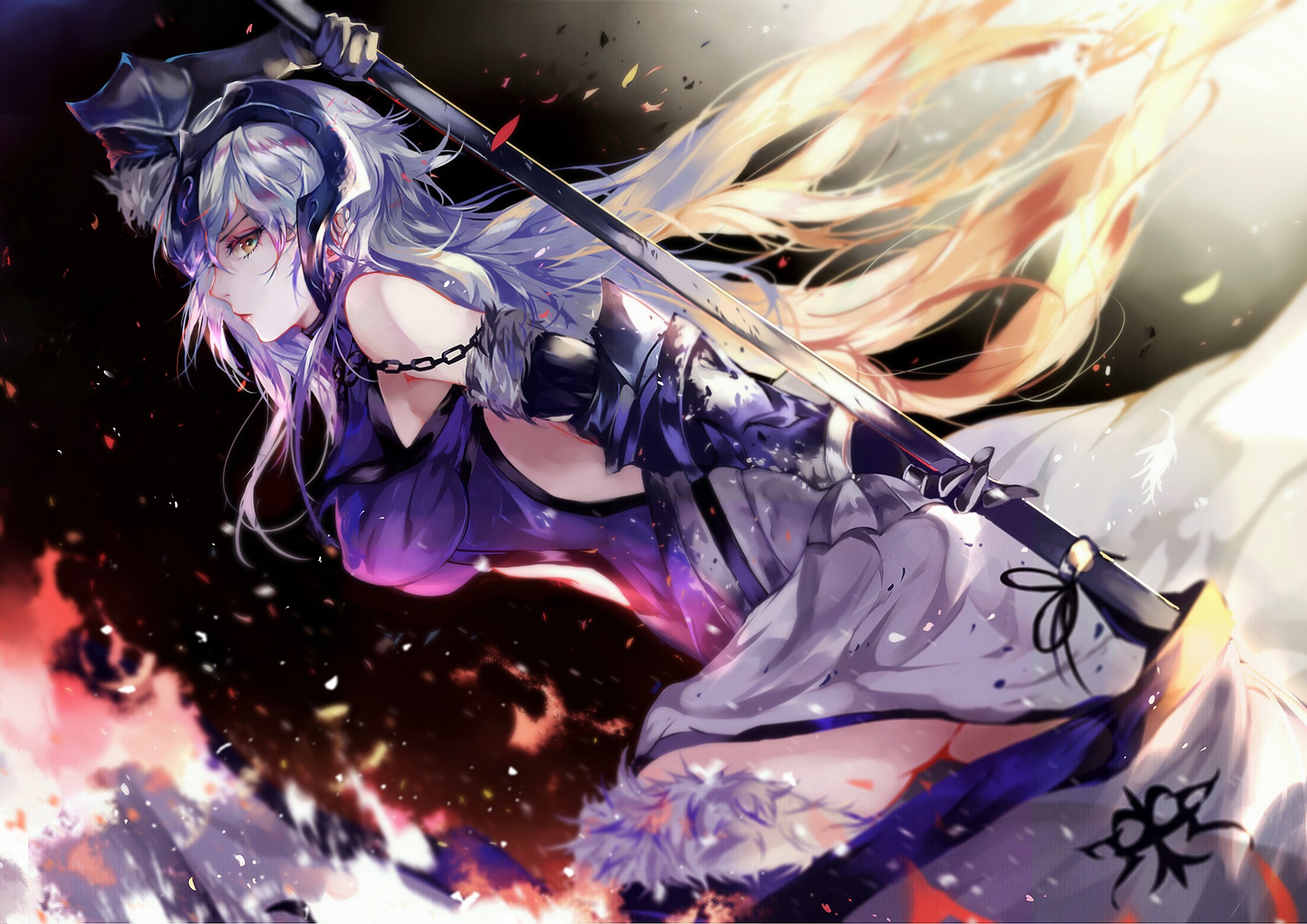 Jeanne d'Arc (Alter) from Fate/Grand Order with Spear HD Wallpaper