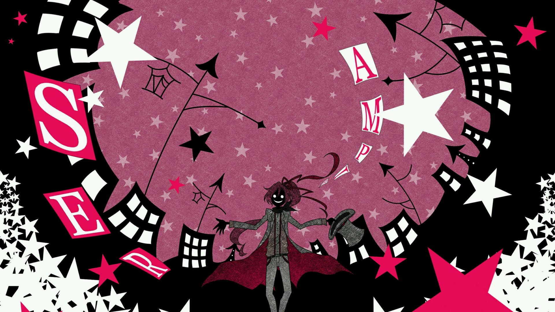 Anime character with hat and stars HD Wallpaper