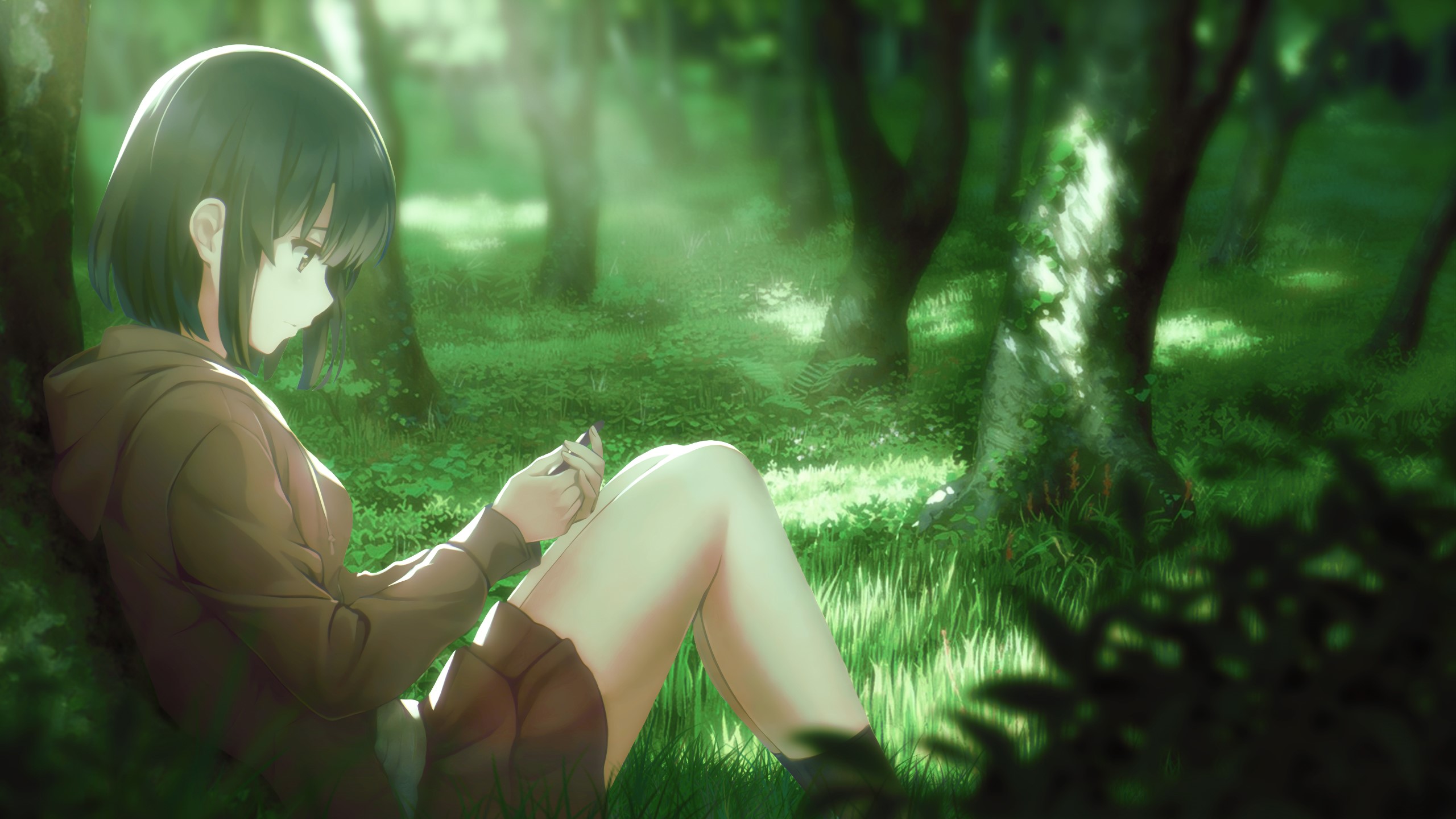 Megumi Kato from Saenai Heroine no Sodatekata sitting in a forest HD Wallpaper