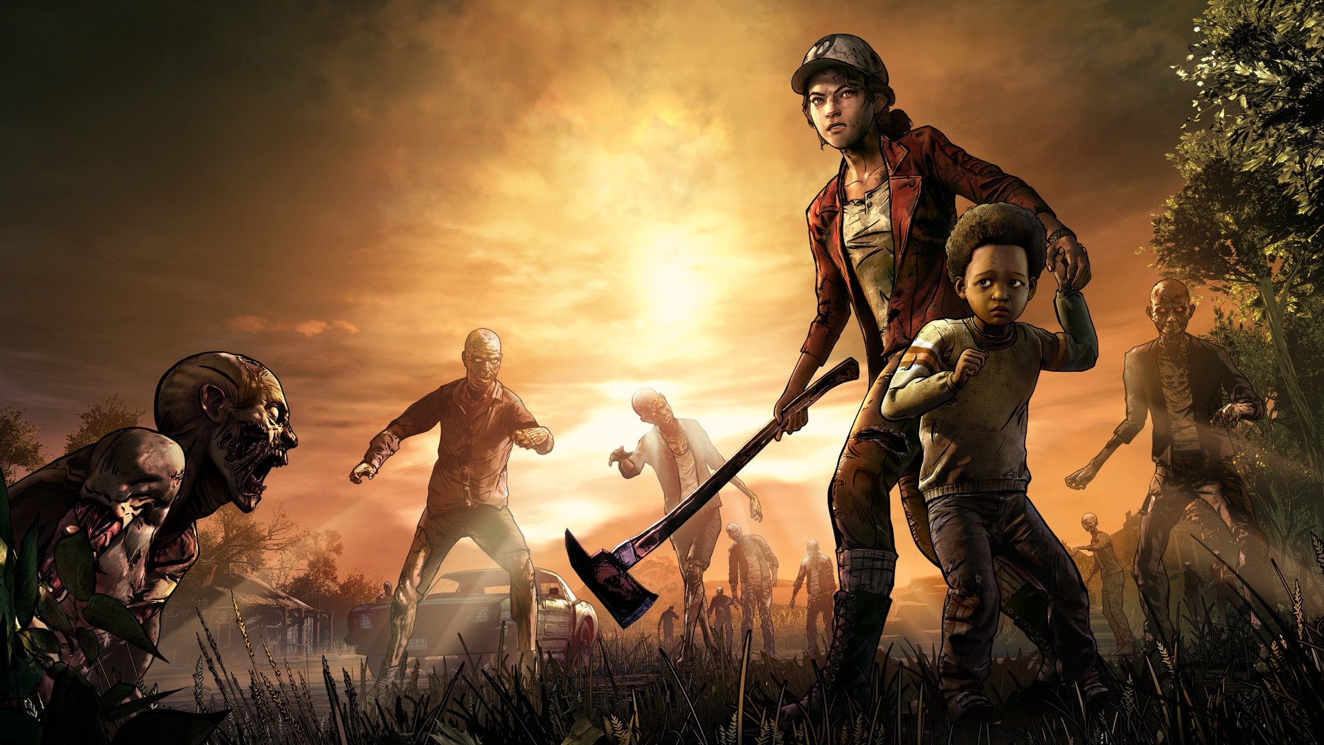 Clementine and AJ from The Walking Dead: A Telltale Games Series HD Wallpaper