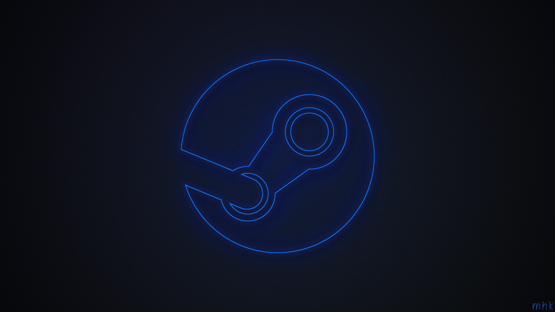 Steam logo in neon blue HD Wallpaper