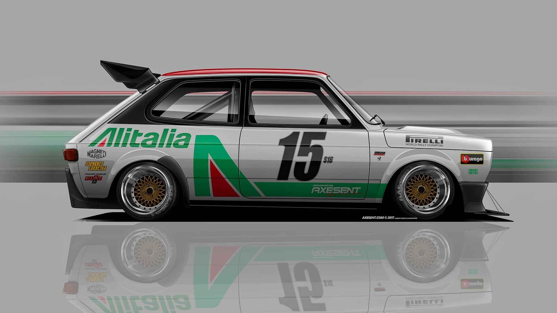 Alitalia Fiat 131 Abarth racing car by Axesent Creations HD Wallpaper
