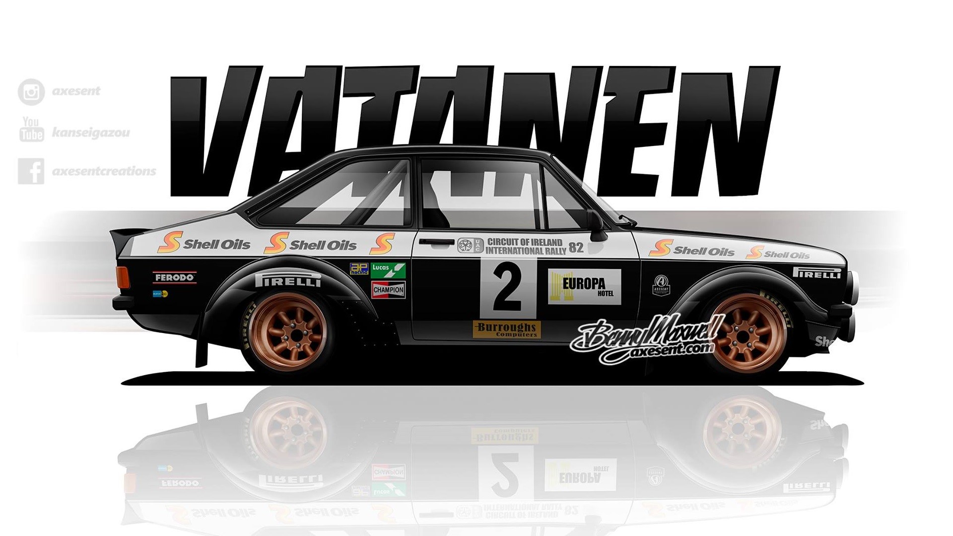Aksent Creations Ford Escort Mk2 "Vatanen" Rally Car HD Wallpaper
