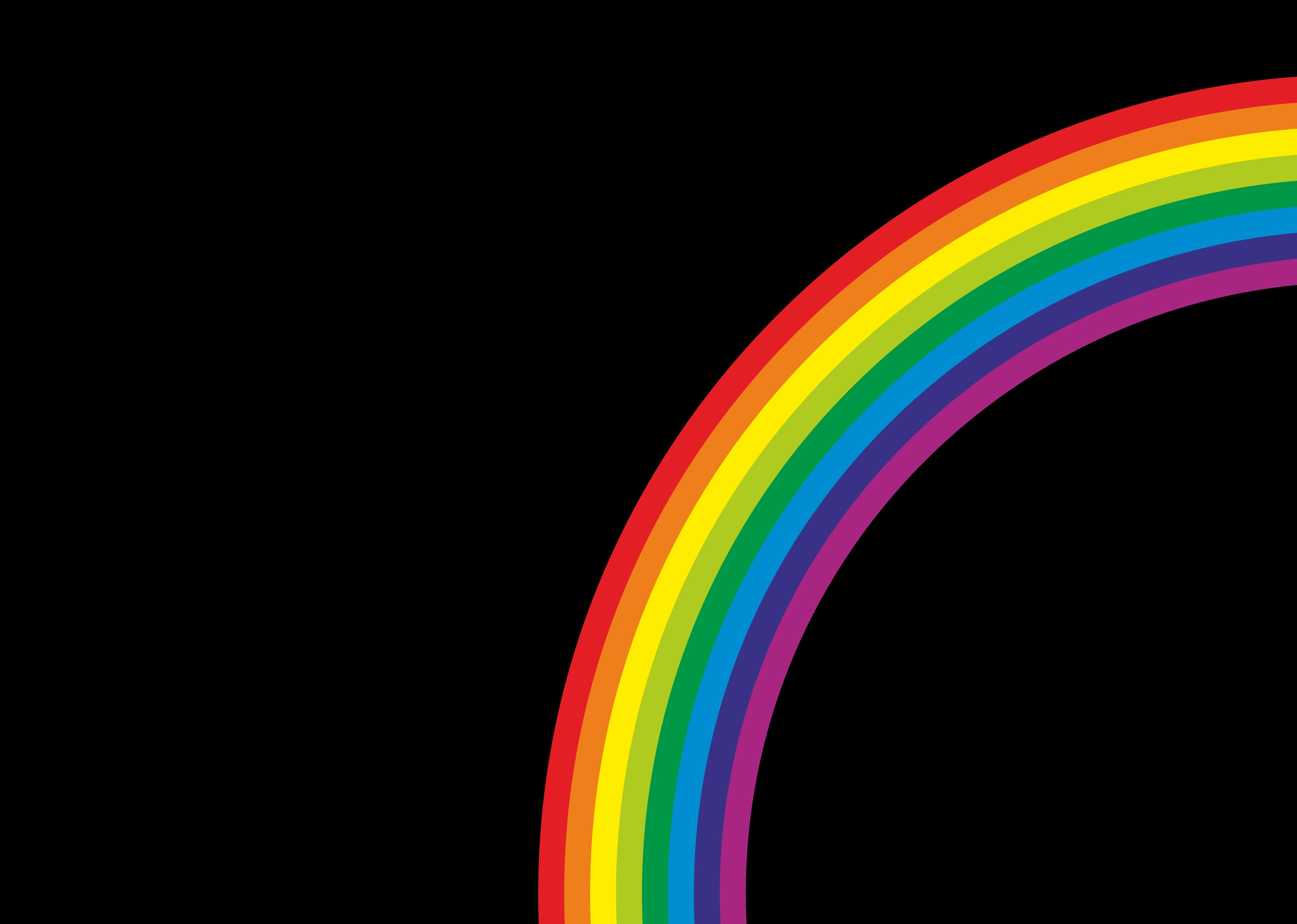 Rainbow on a black background HD Wallpaper