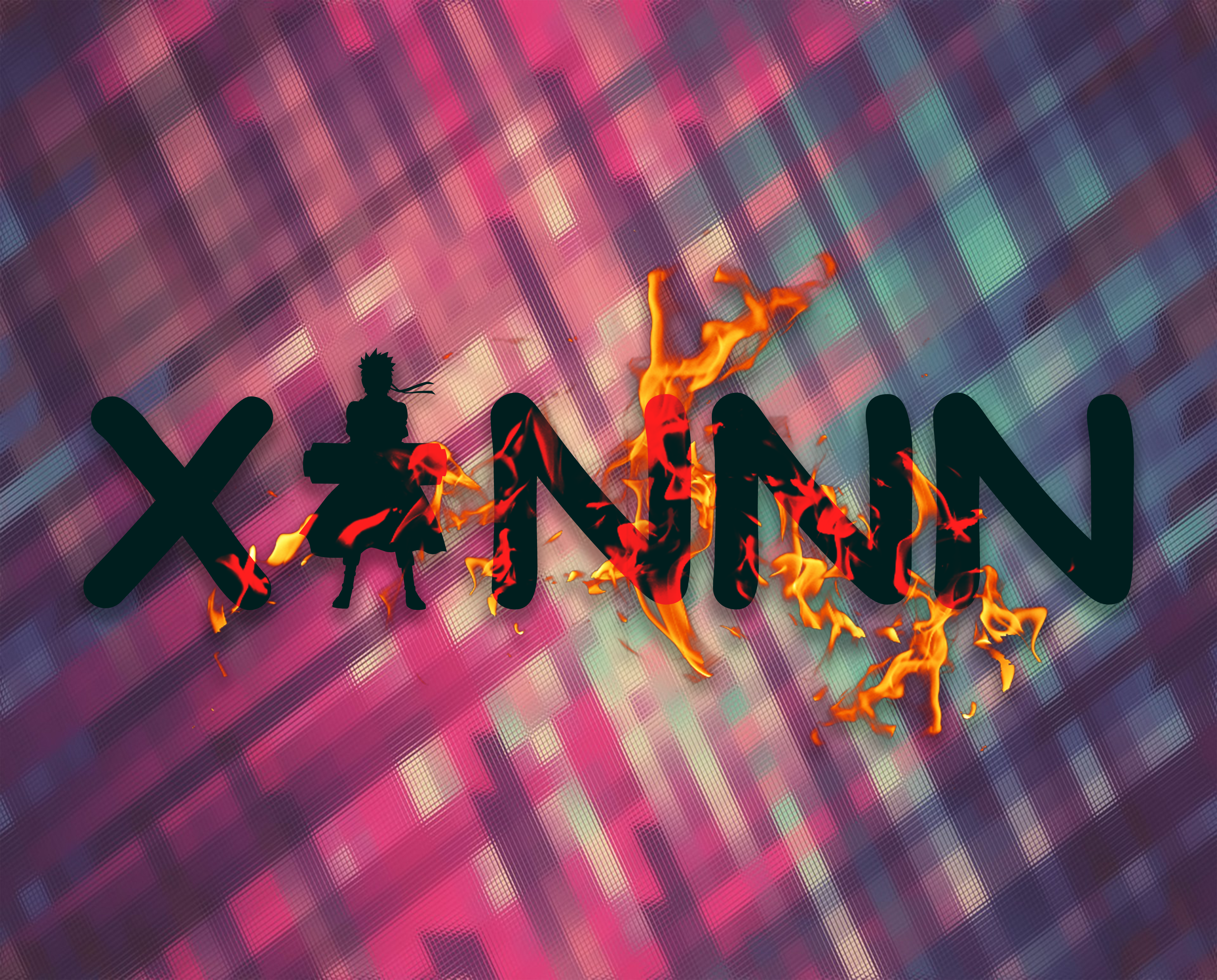 XNNN with Naruto silhouette and fire HD Wallpaper