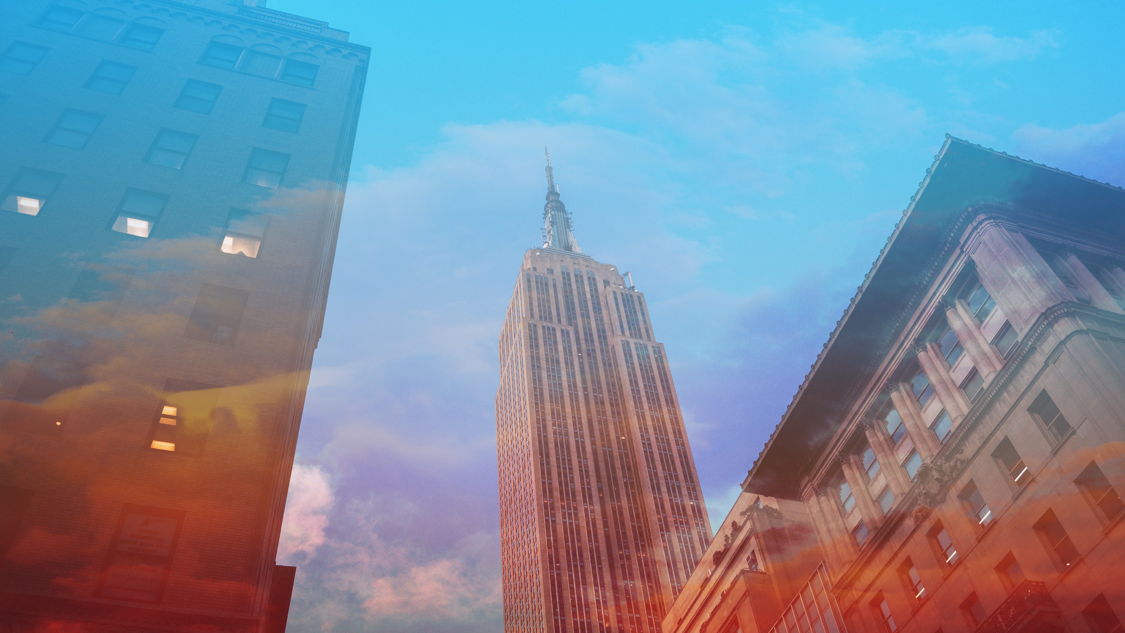 4K Double Exposure of Empire State Building, New York City HD Wallpaper