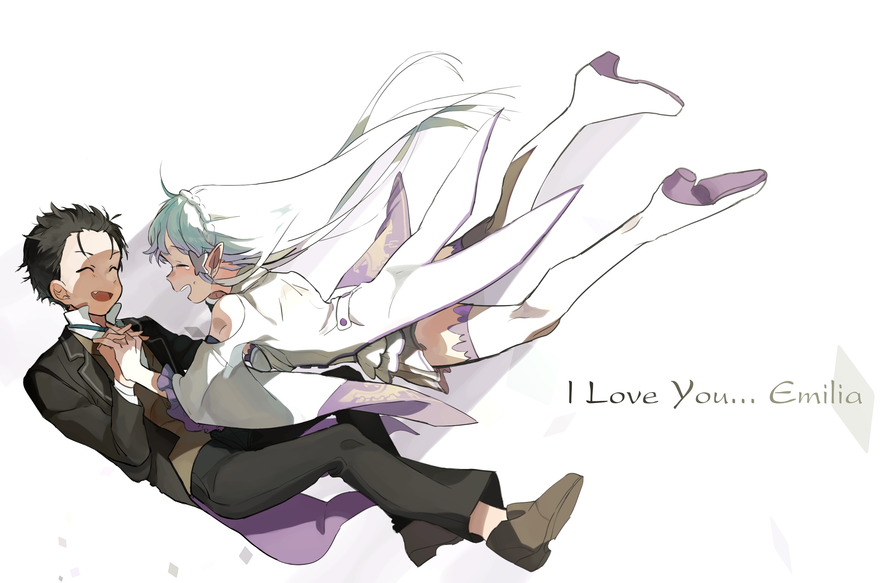 Subaru and Emilia from Re:Zero HD Wallpaper