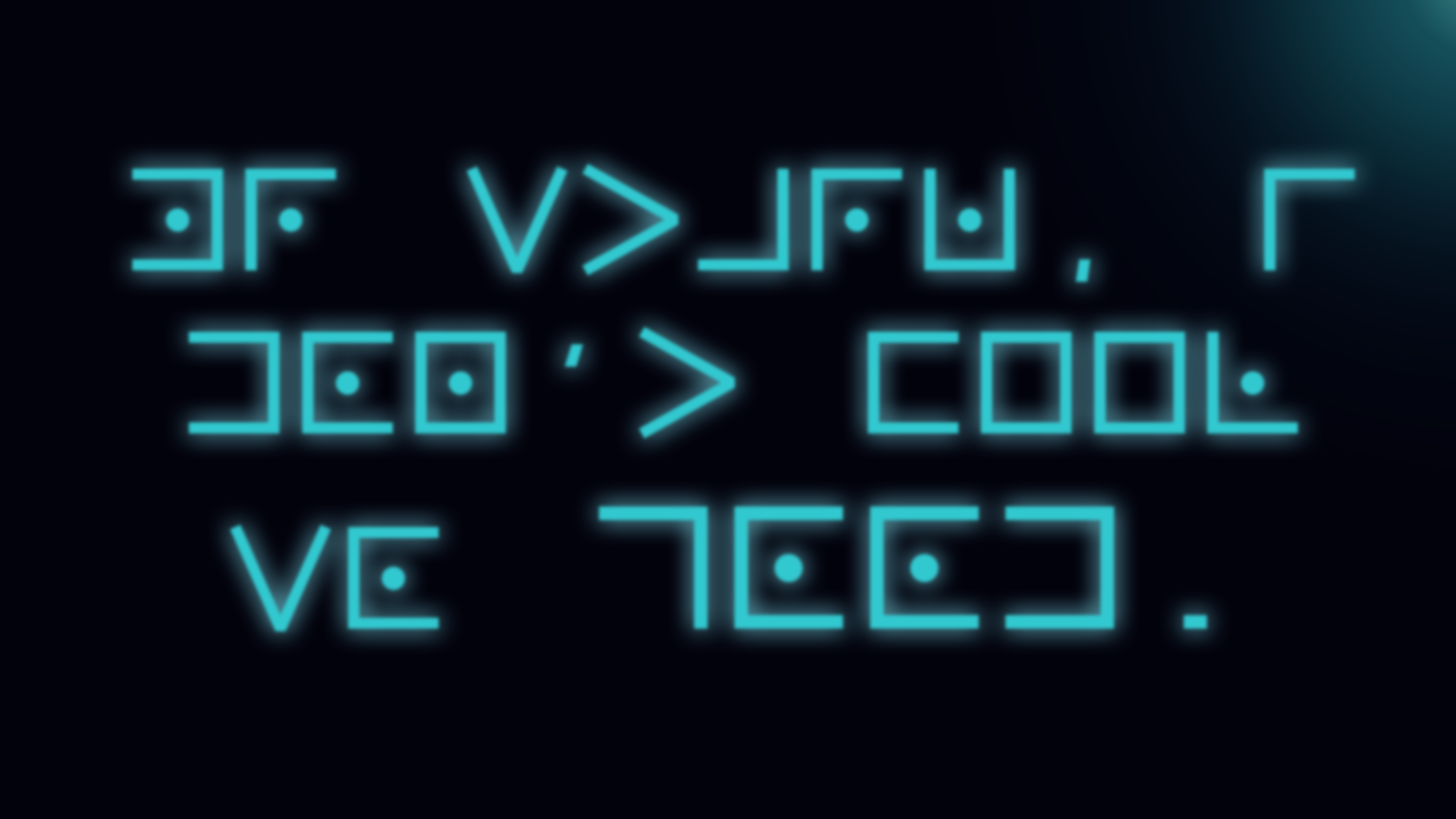 Cyan text with symbols on a dark background HD Wallpaper