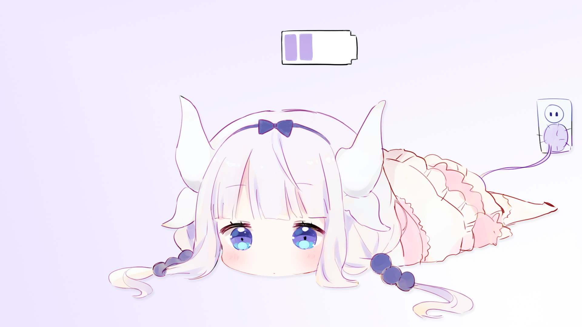 Kanna Kamui from Miss Kobayashi's Dragon Maid charging HD Wallpaper