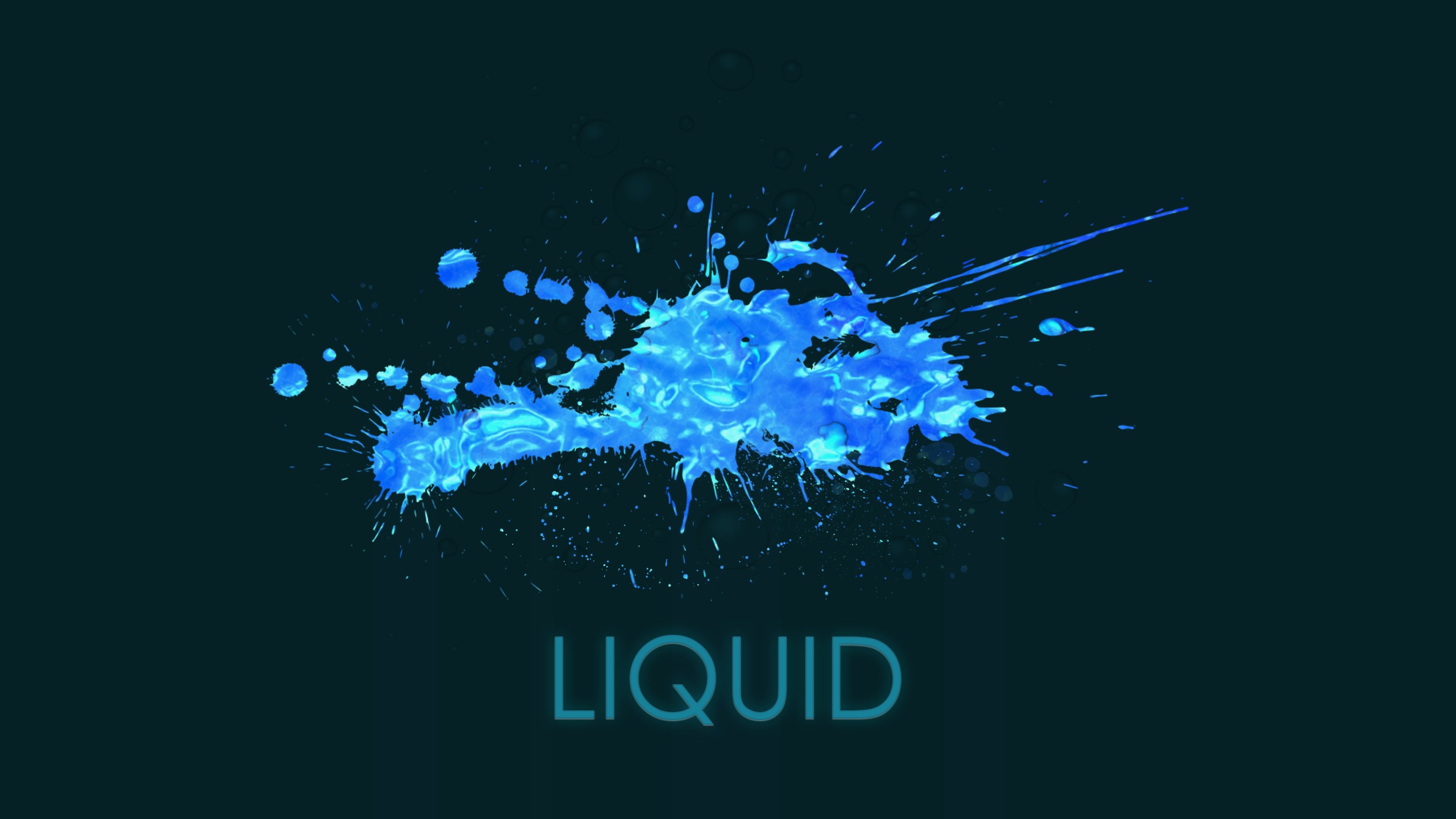 Blue liquid splash with the word LIQUID HD Wallpaper
