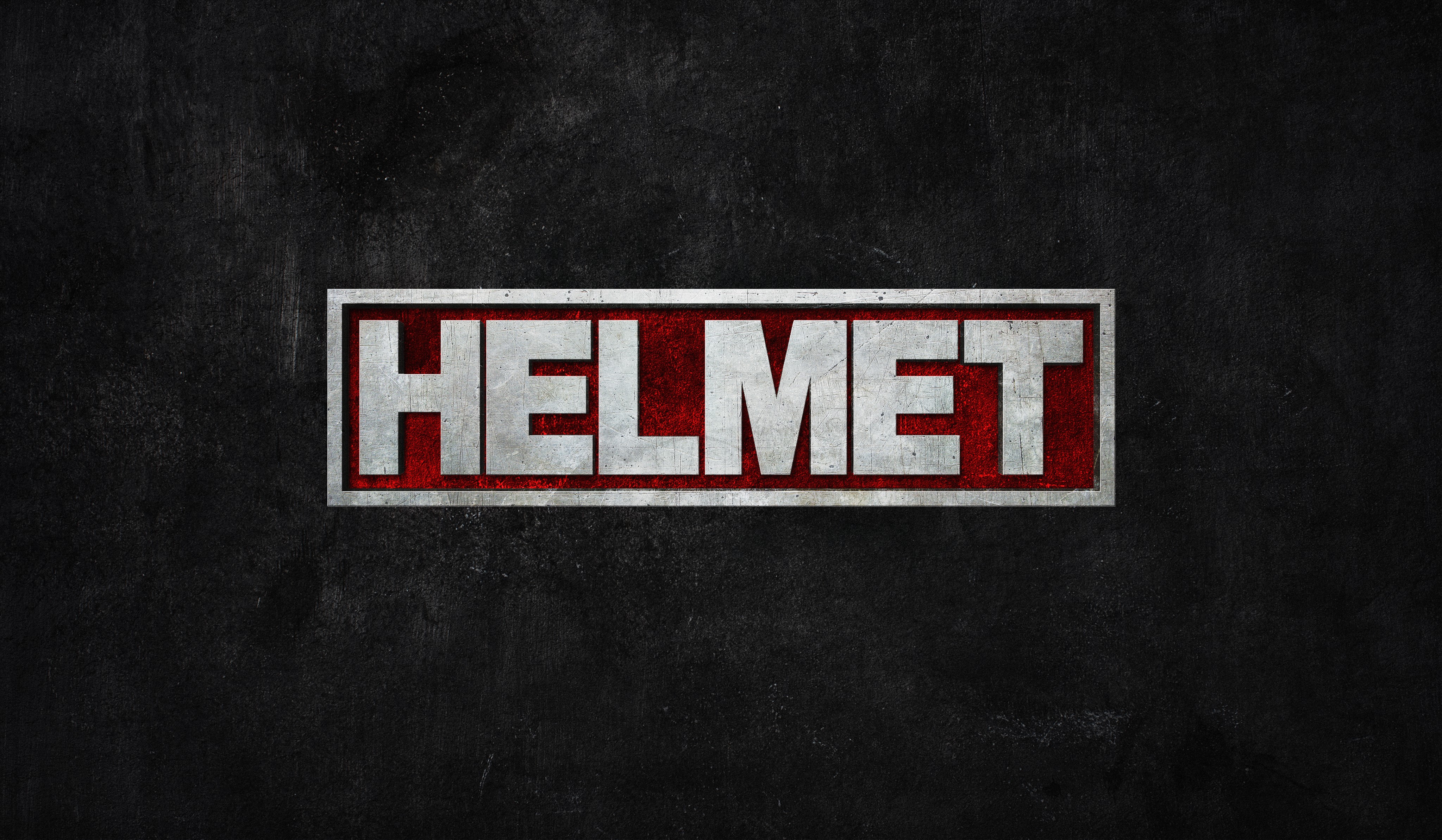 HELMET typography on a grunge black background HD Wallpaper