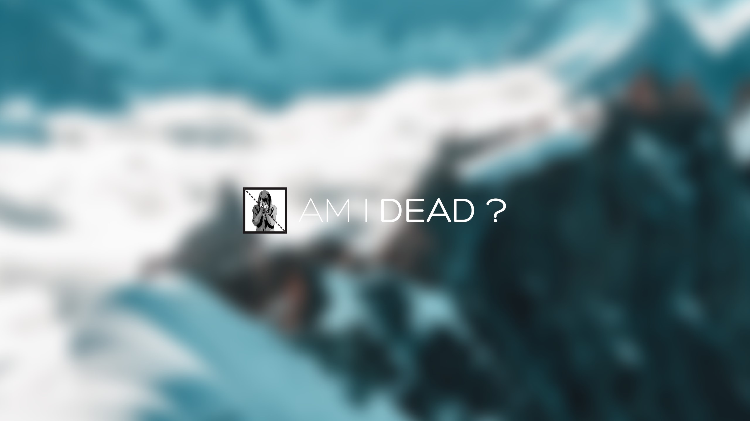 AM I DEAD ? text with a small image HD Wallpaper