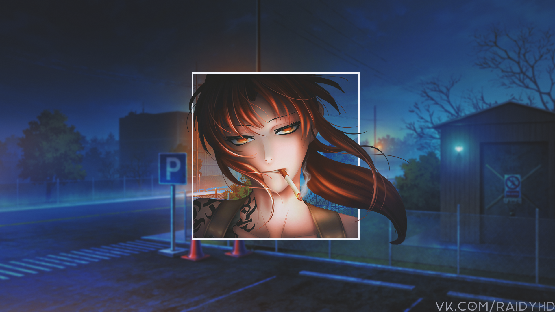 Revy from Black Lagoon smoking a cigarette HD Wallpaper