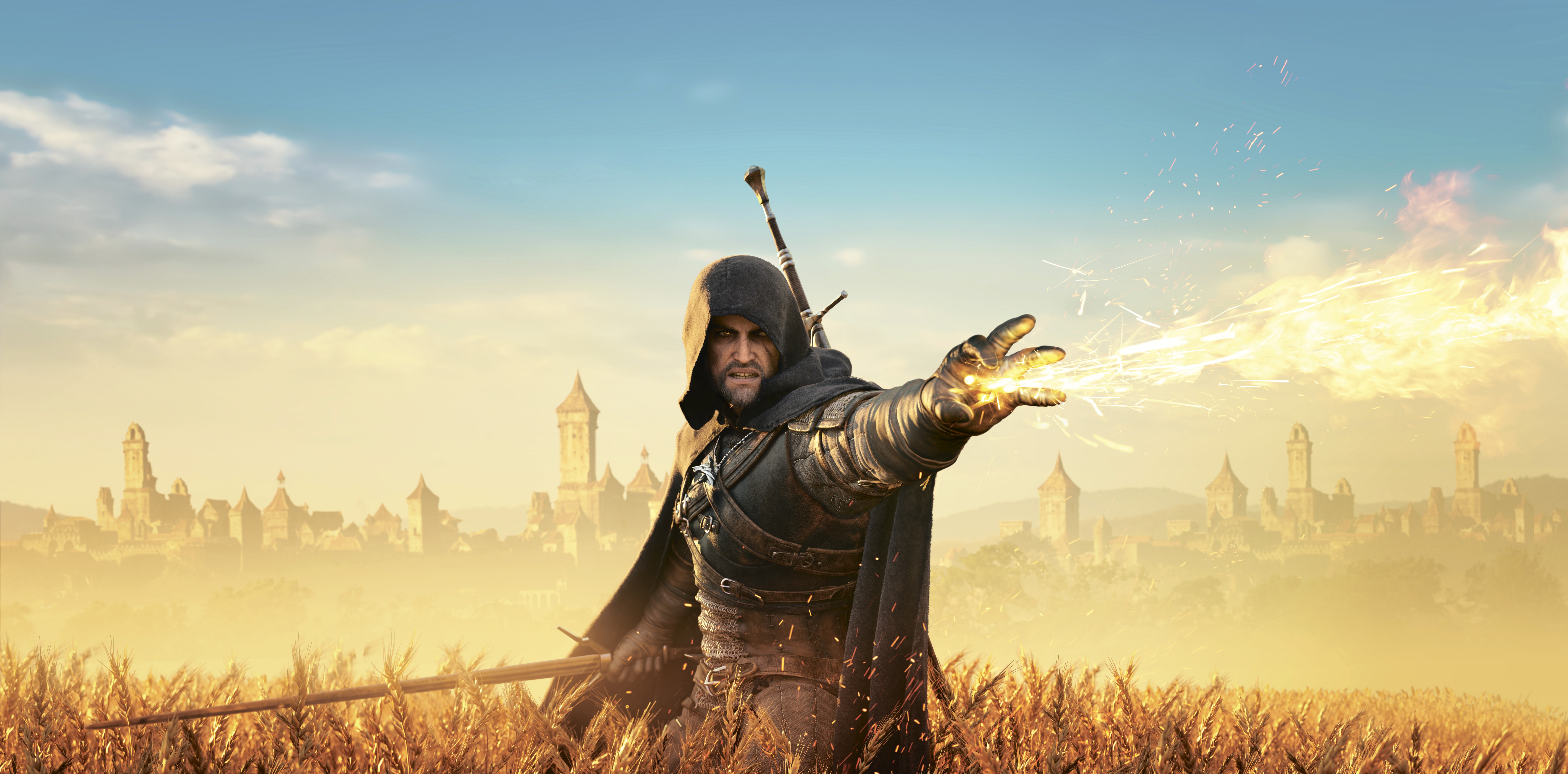 Geralt of Rivia casting a spell in The Witcher 3 HD Wallpaper