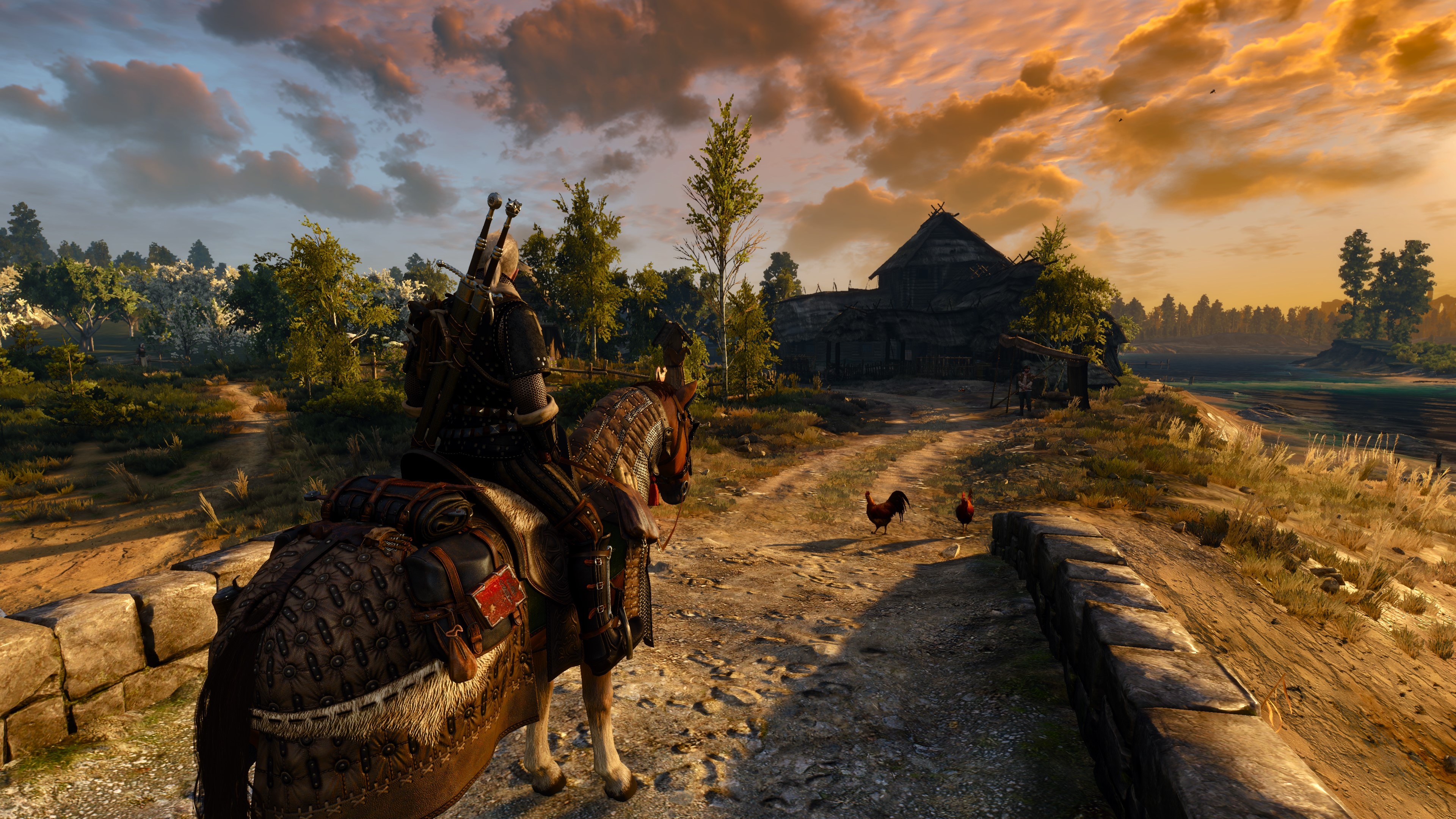 Geralt of Rivia on horseback in The Witcher 3: Wild Hunt HD Wallpaper