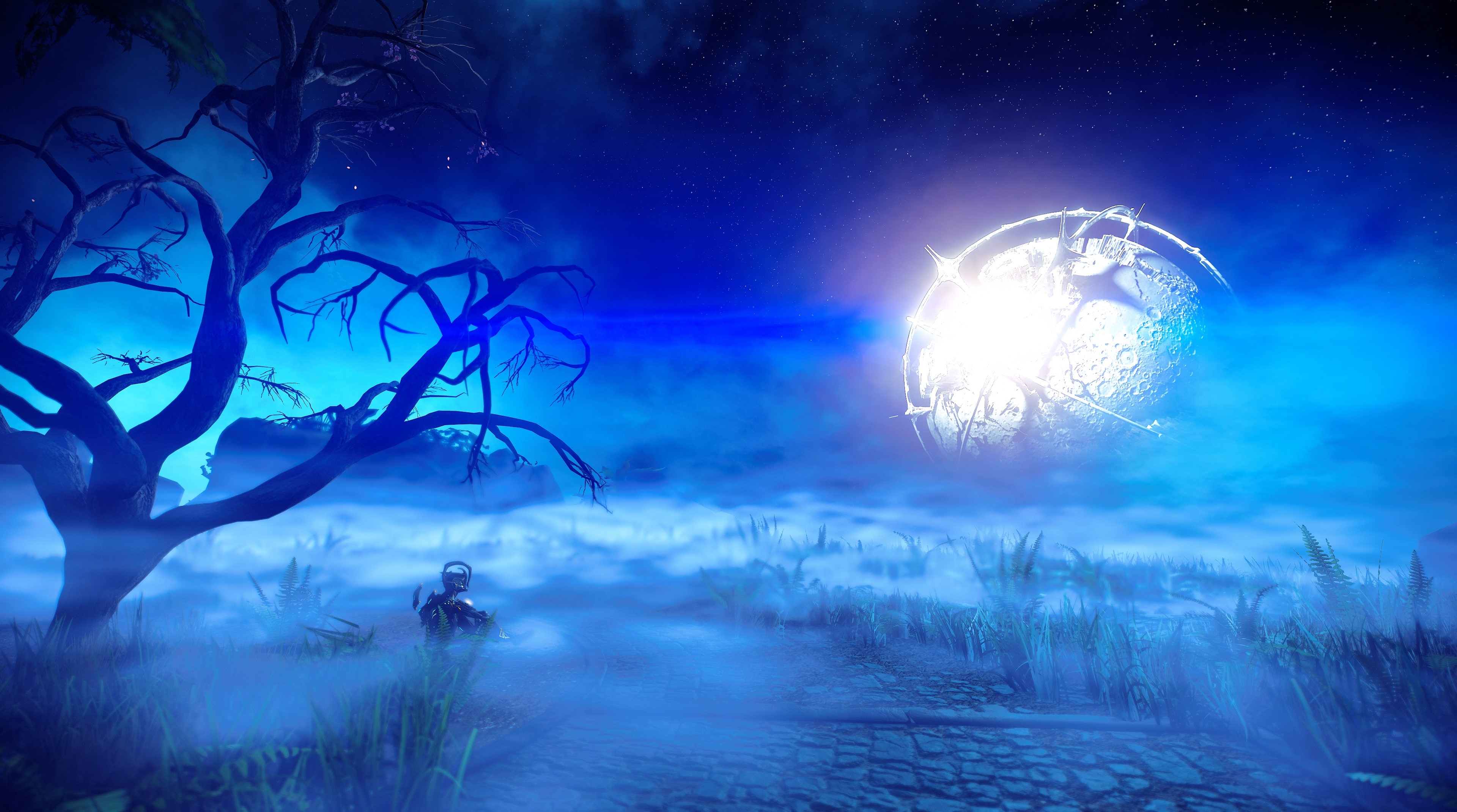 Nyx from Warframe on a moonlit night HD Wallpaper