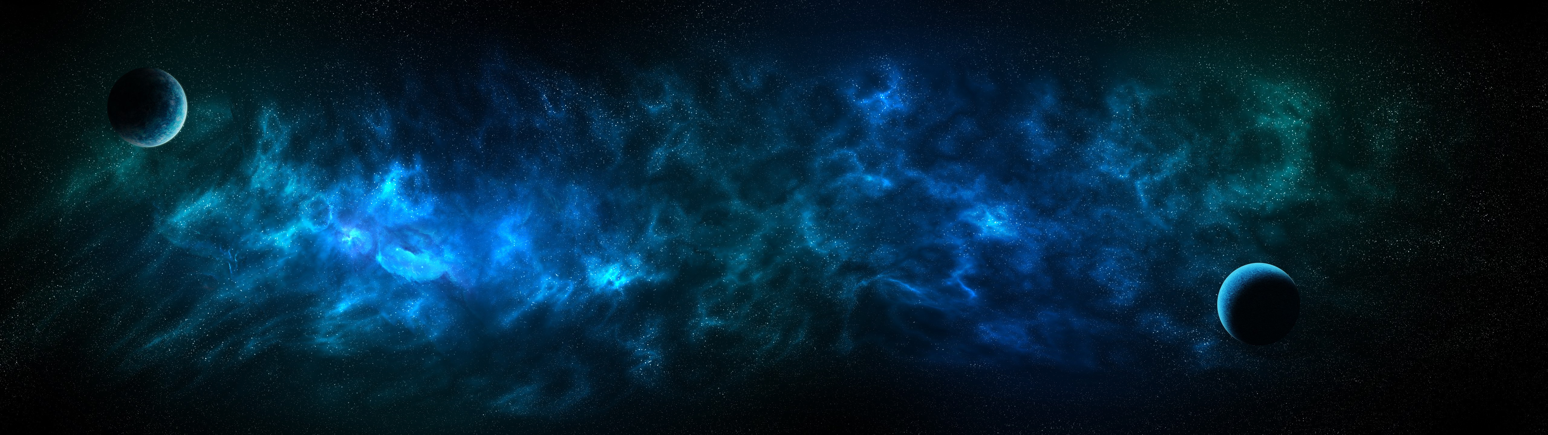 4K Space Nebula with Planets and Stars HD Wallpaper