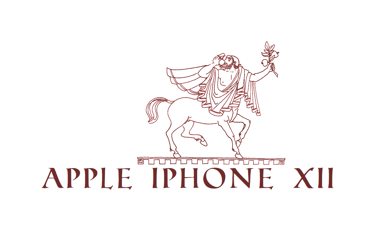 Apple iPhone XII logo with centaur illustration HD Wallpaper