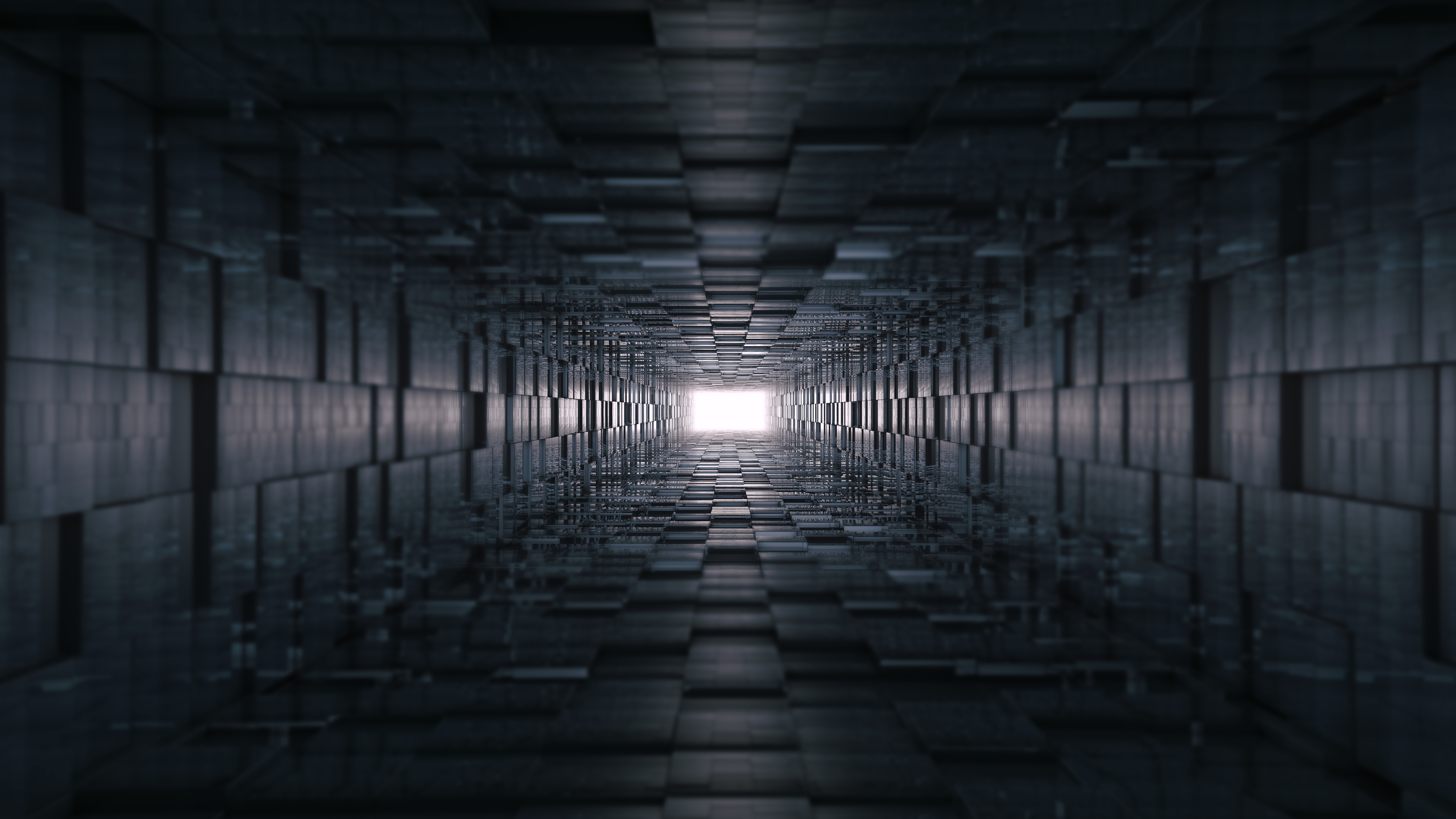 3D Abstract Tunnel Render HD Wallpaper